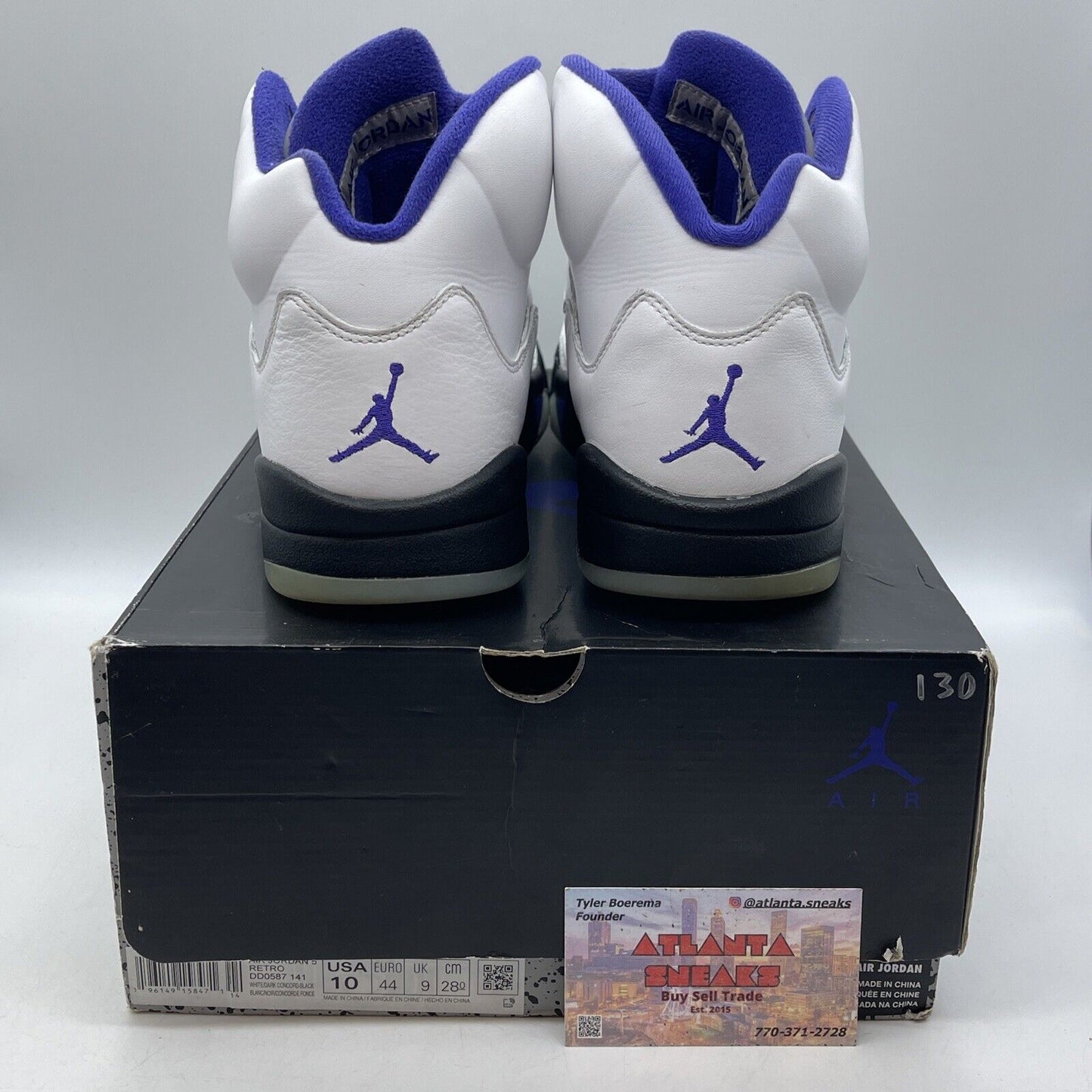 Size 10 - Jordan 5 Concord 2022 White Leather Purple Black (DD0587-141)