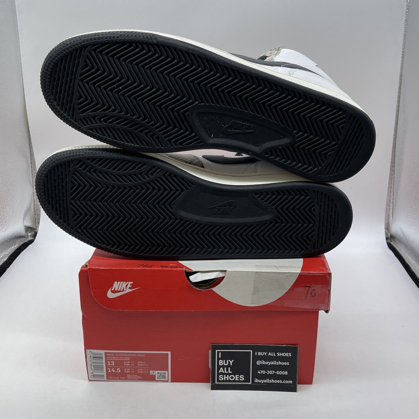 Size 13 - Nike Terminator High Cocoa Snake Black White Leather (FB1318-100)