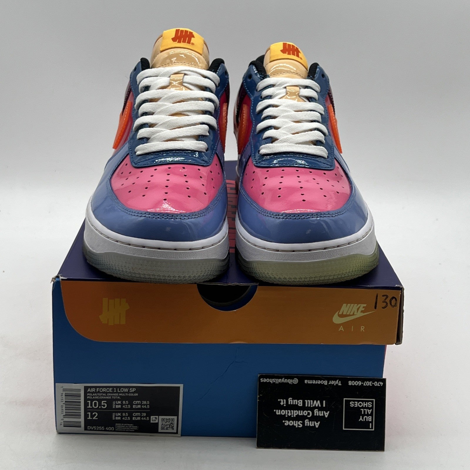 Size 10.5 - Nike Undefeated x Air Force 1 Low Total Orange (DV5255-400)