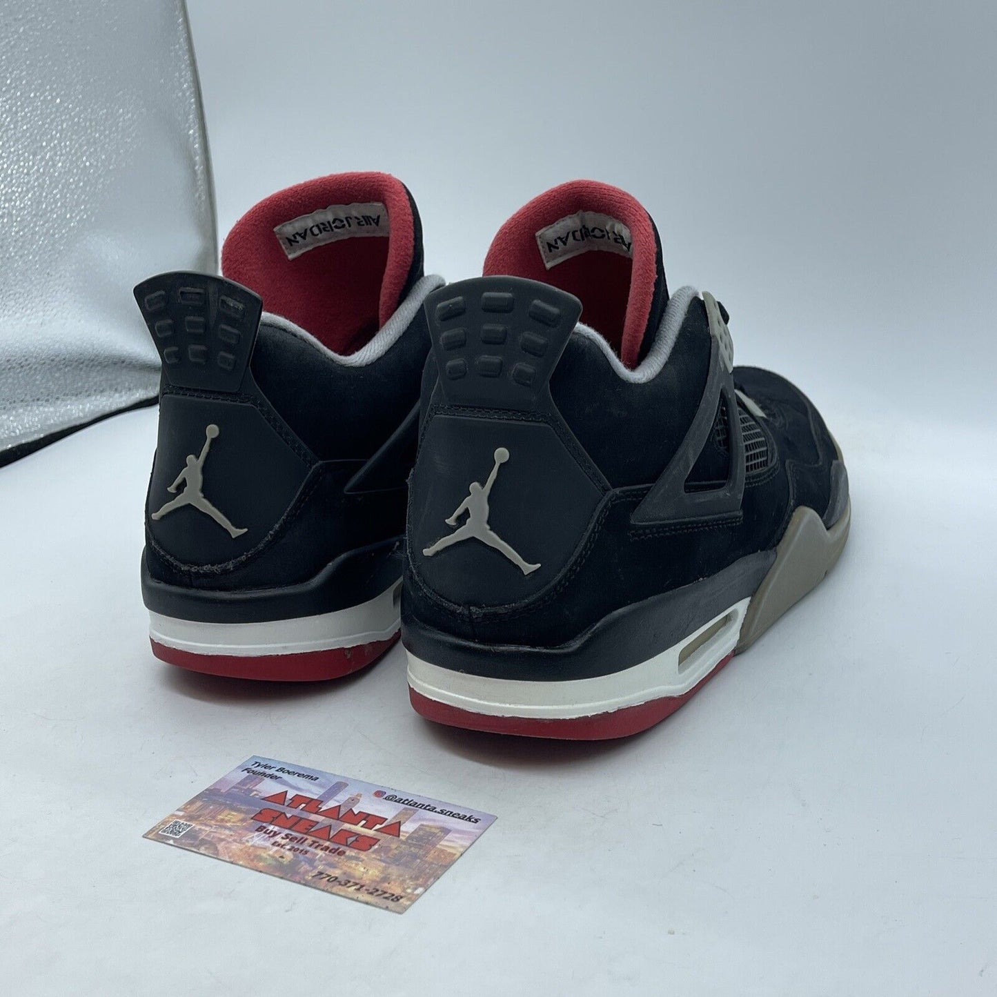 Size 11 - Jordan 4 Retro bred release 2012 Black Suede Leather (308497-089)