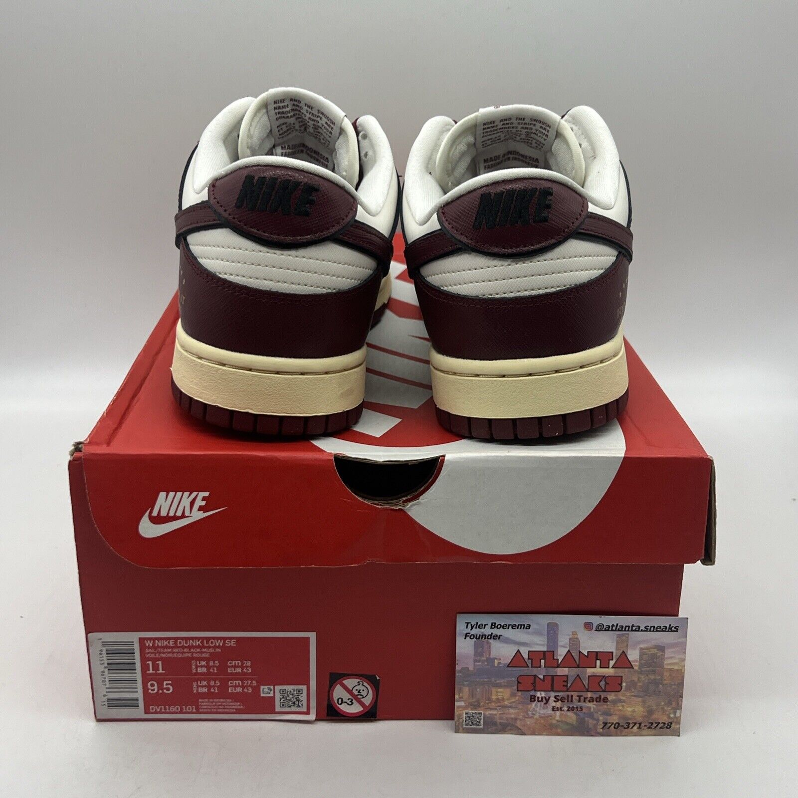 Women's Nike Dunk Low SE "Just Do It" Sail/Team Red-Black-Muslin(DV1160 101) NEW