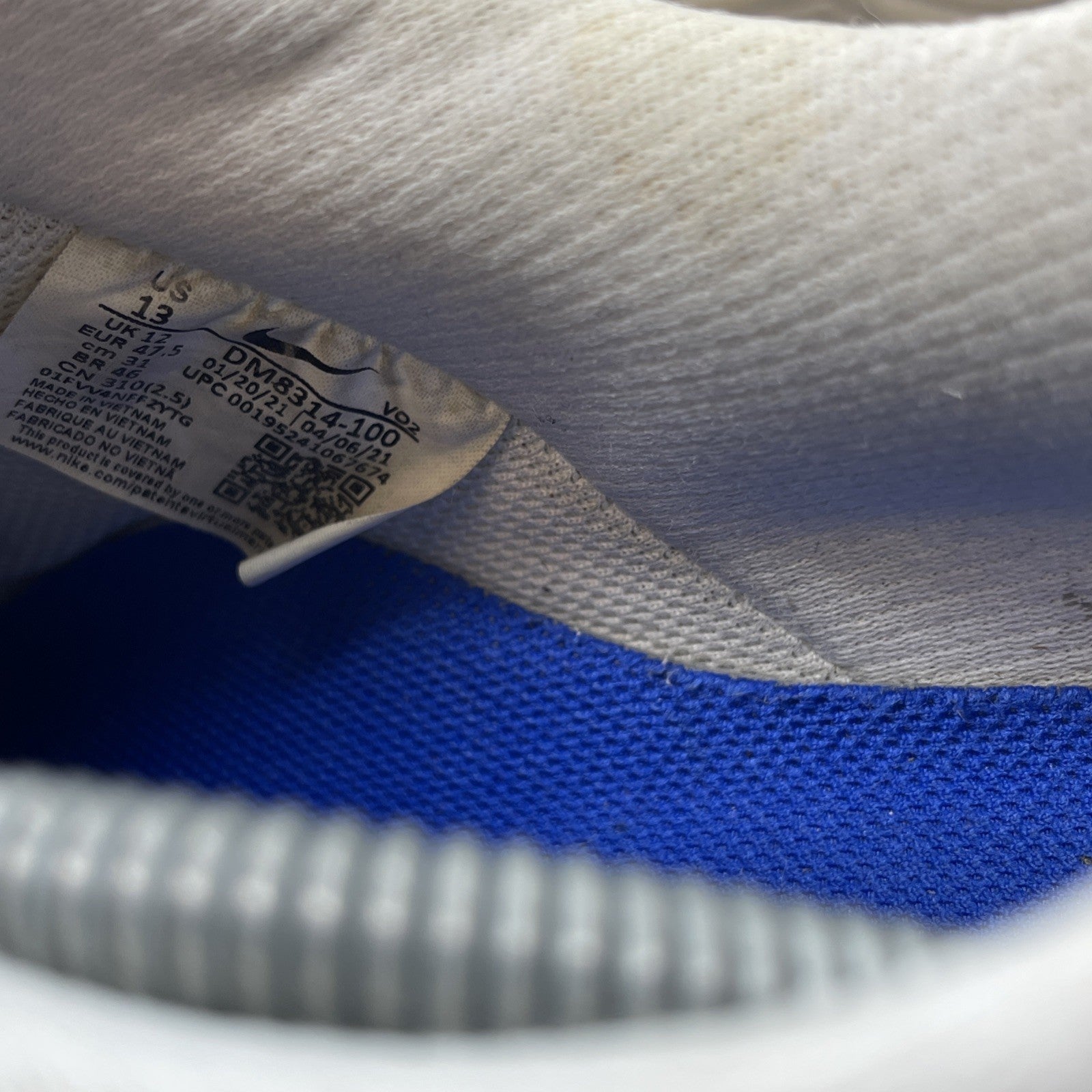 Size 13 - Nike Air Force 1 '07 LV8 Coconut Milk Hyper Royal (DM8314-100)