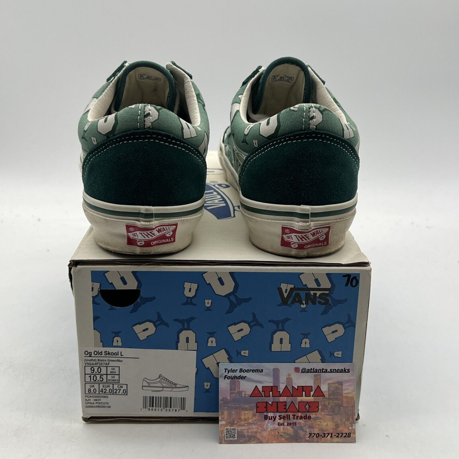 Size 9 - Vans Vault Og Old Skool Undefeated Undftd Bistro Green