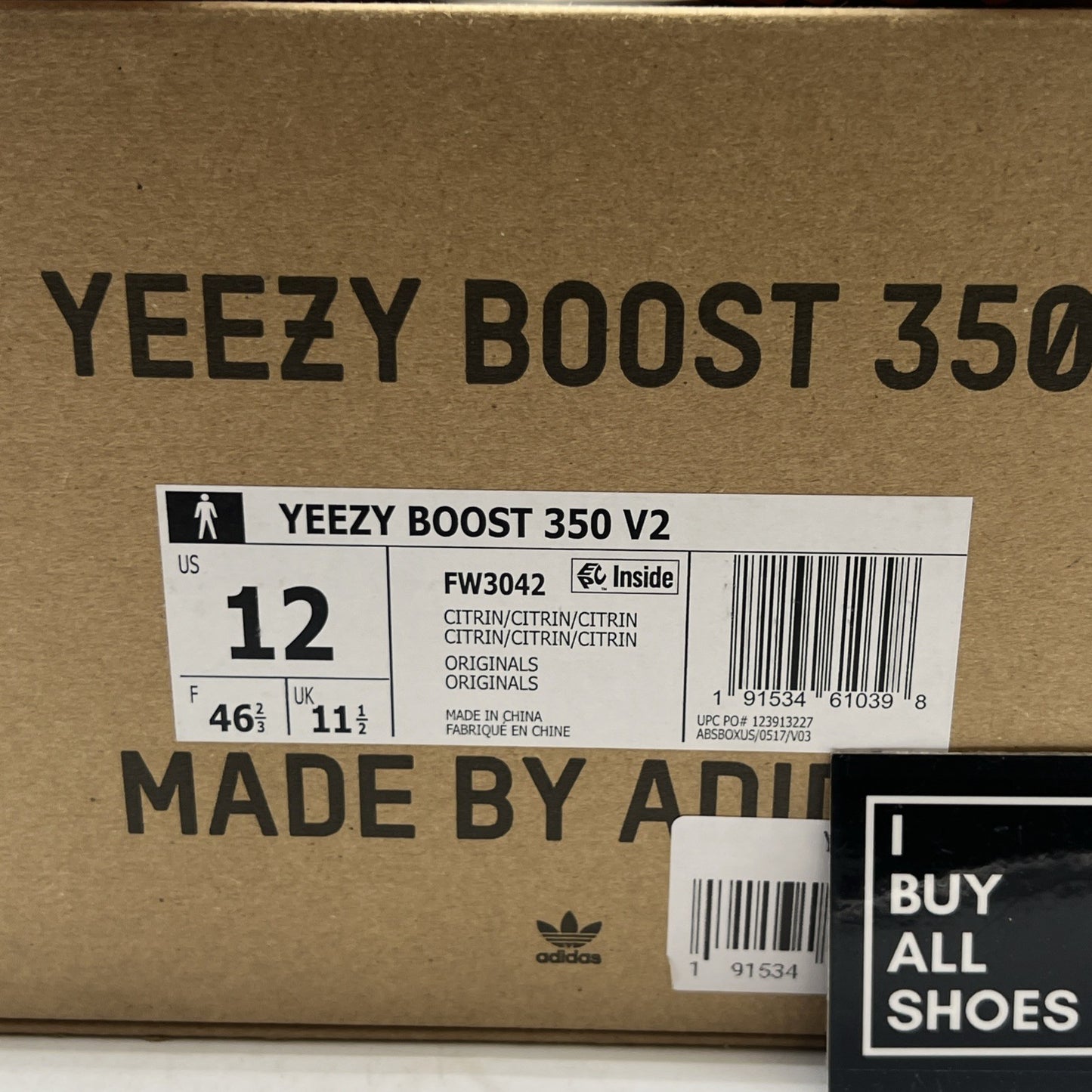 Size 12 - Yeezy Boost 350 V2 Citrin Non-Reflective (FW3042)