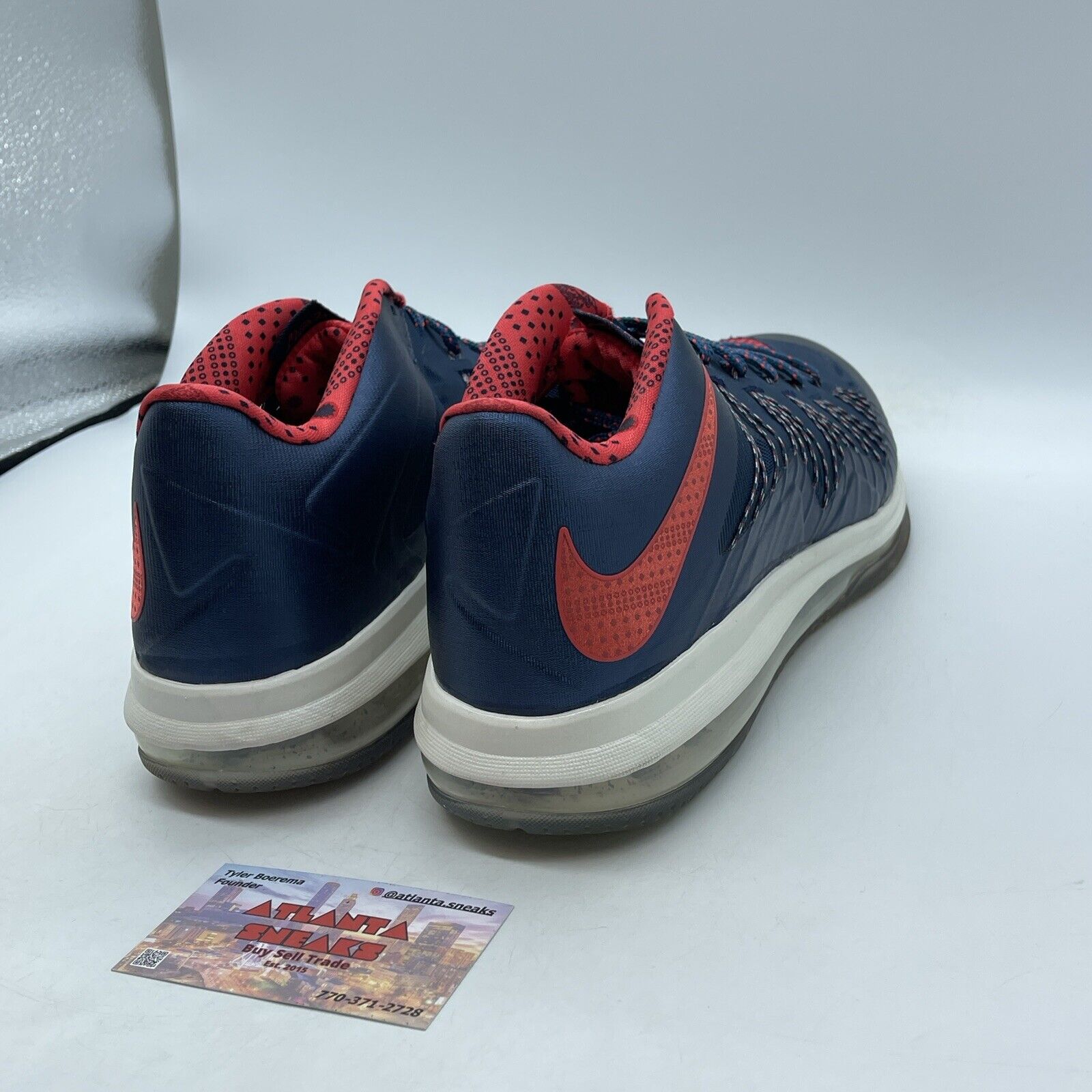 Size 11 - Nike Air Max LeBron 10 Low USA Blue Red Leather Suede (579765-400)