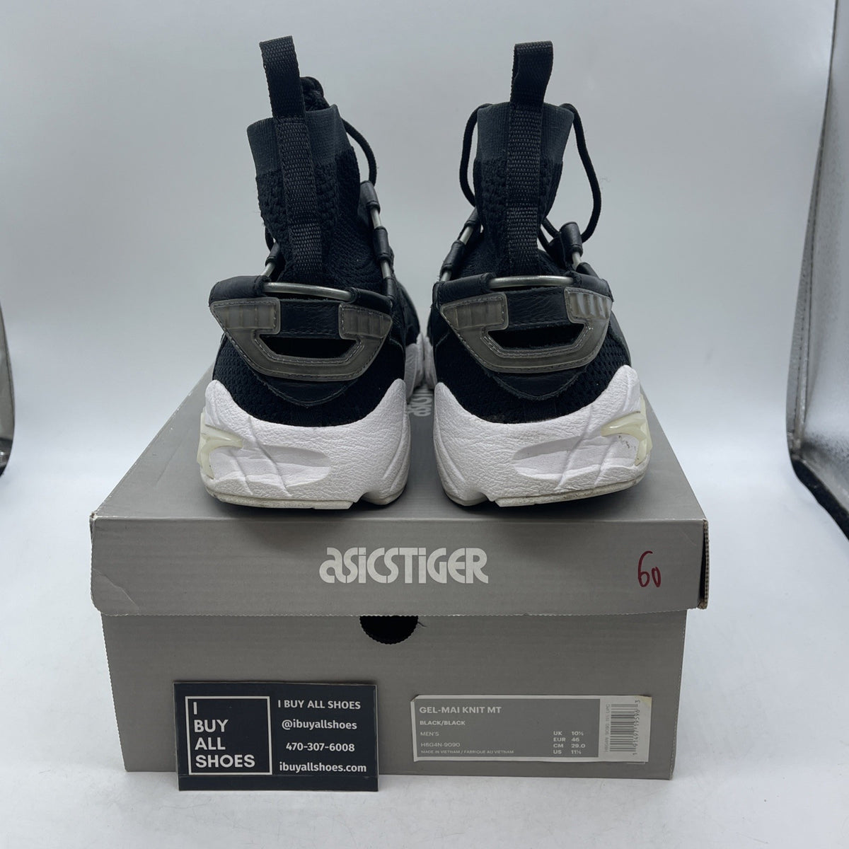 Size 11.5 - Asics Gel Kayano Trainer Knit Black White (H8G4N)
