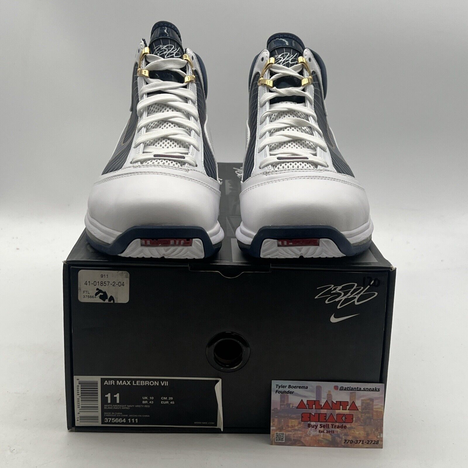 Size 11 - Nike Air Max LeBron 7 White Midnight Navy (375664-111)