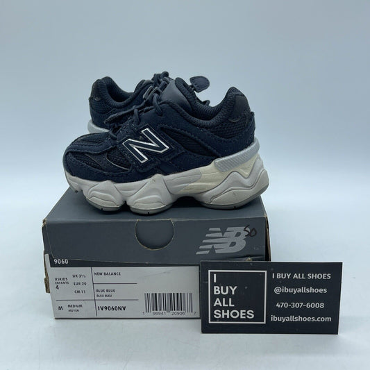 Size 4C - Toddler Kid's New Balance 9060 Eclipse Navy Suede Leather  (IV9060NV)