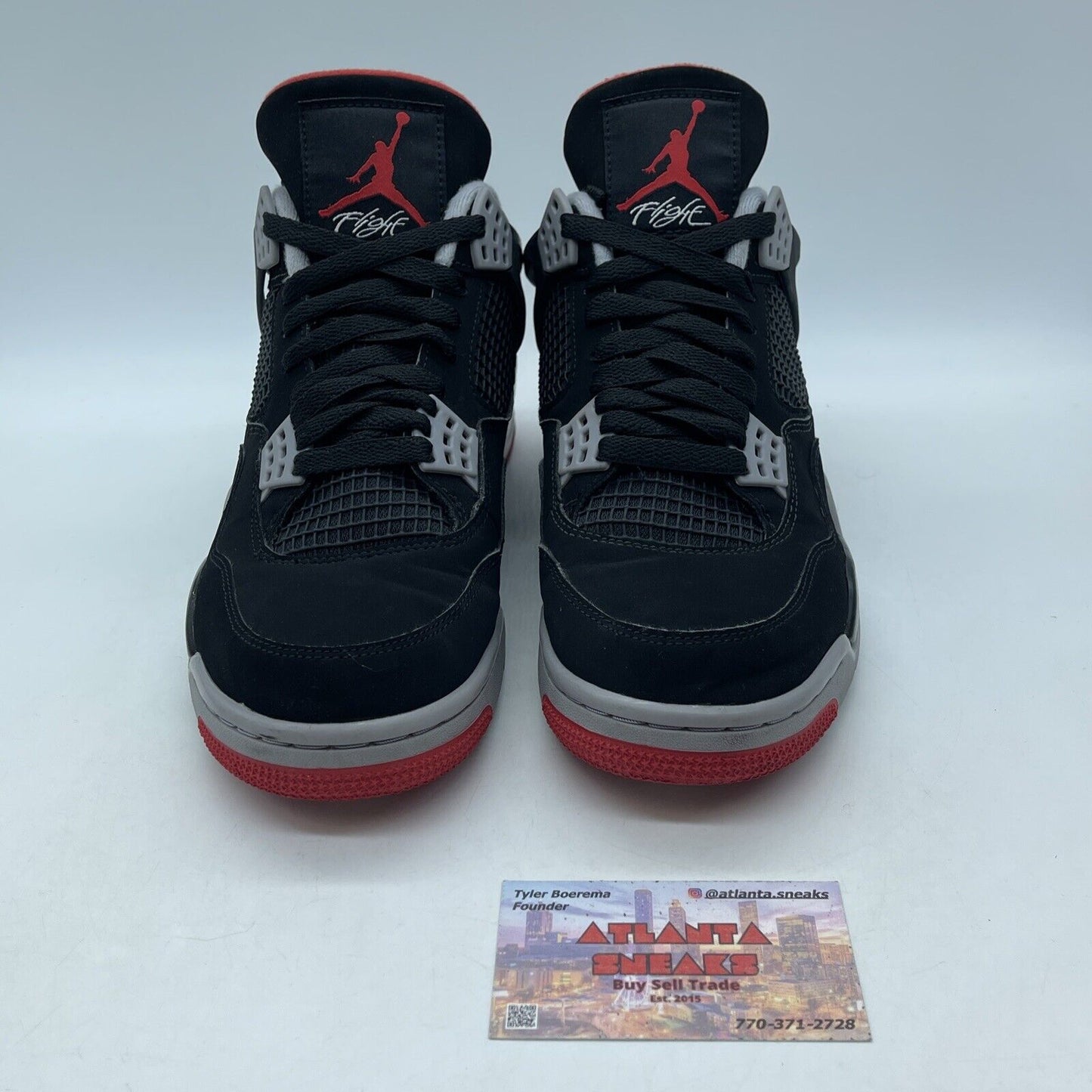 Size 8.5 - Jordan 4 Retro OG Mid Bred 2019 Grey Red Black Suede (308497-060)