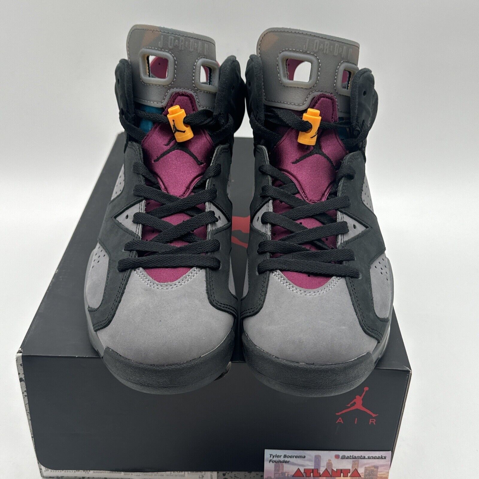 Size 8 - Jordan 6 Bordeaux Brown Purple Wine Suede Yellow Vnds OG All Black Aj6