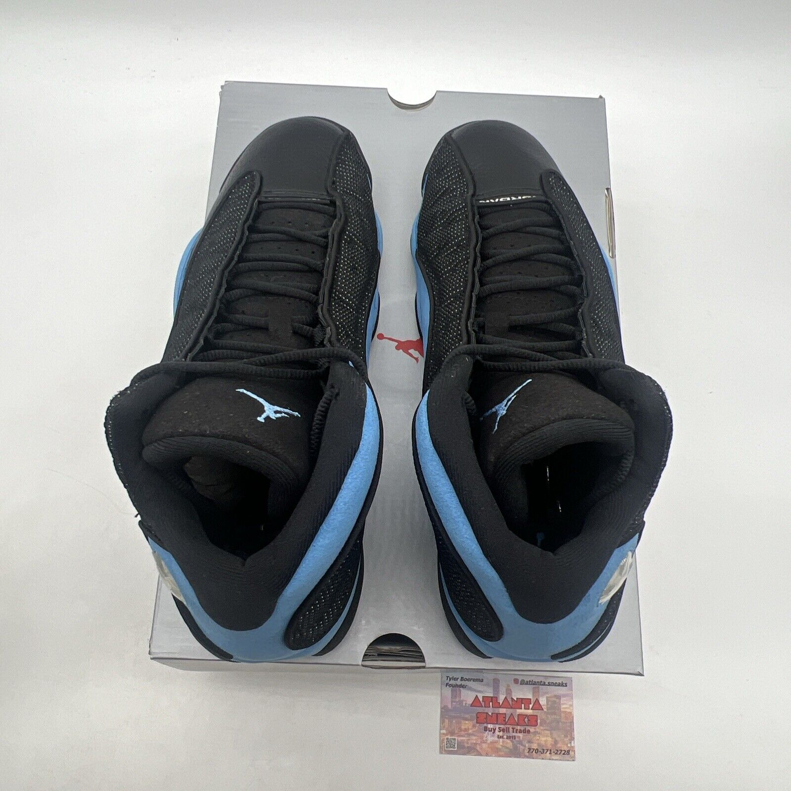 Size 11 - Jordan 13 Retro Mid Black University Blue Suede Leather (DJ5982-041)
