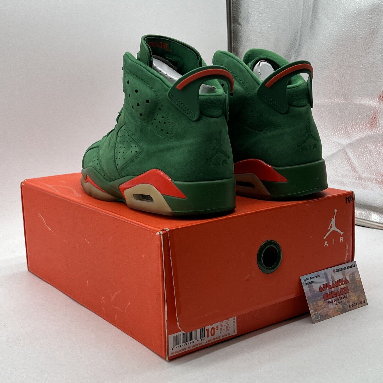 Size 10.5 - Air Jordan 6 Retro NRG Green Suede Gatorade (AJ5986-335)