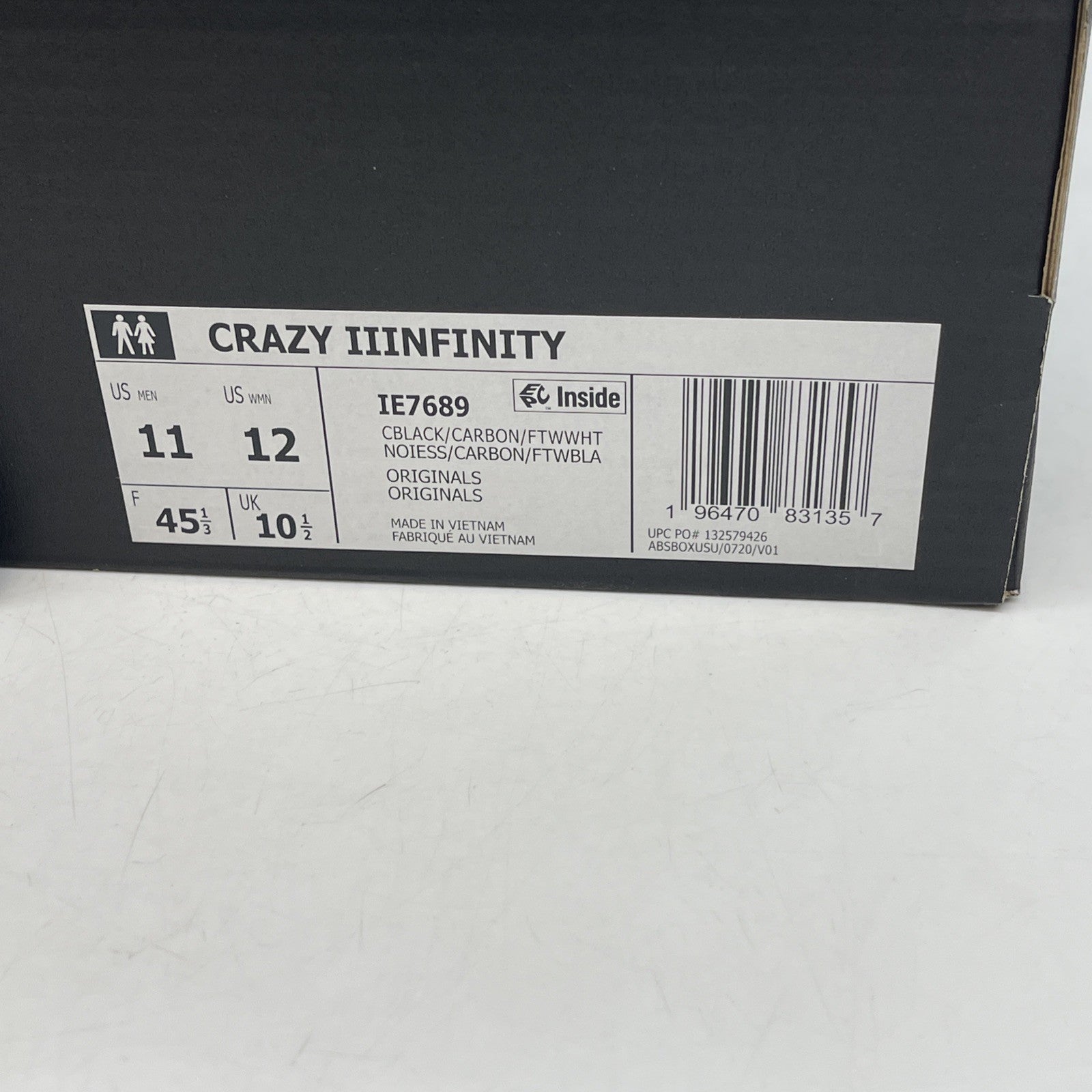 Size 11 - adidas Crazy IIInfinity Triple Black (IE7689)