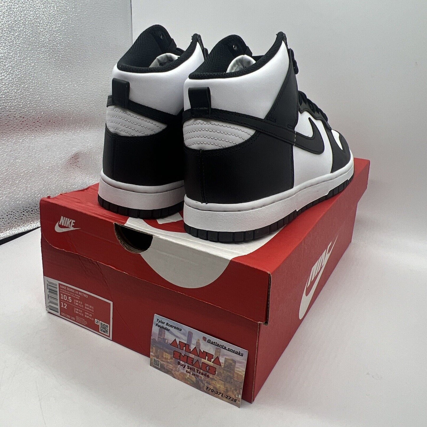 Size 10.5 - Nike Dunk High Black White Brand New Og All