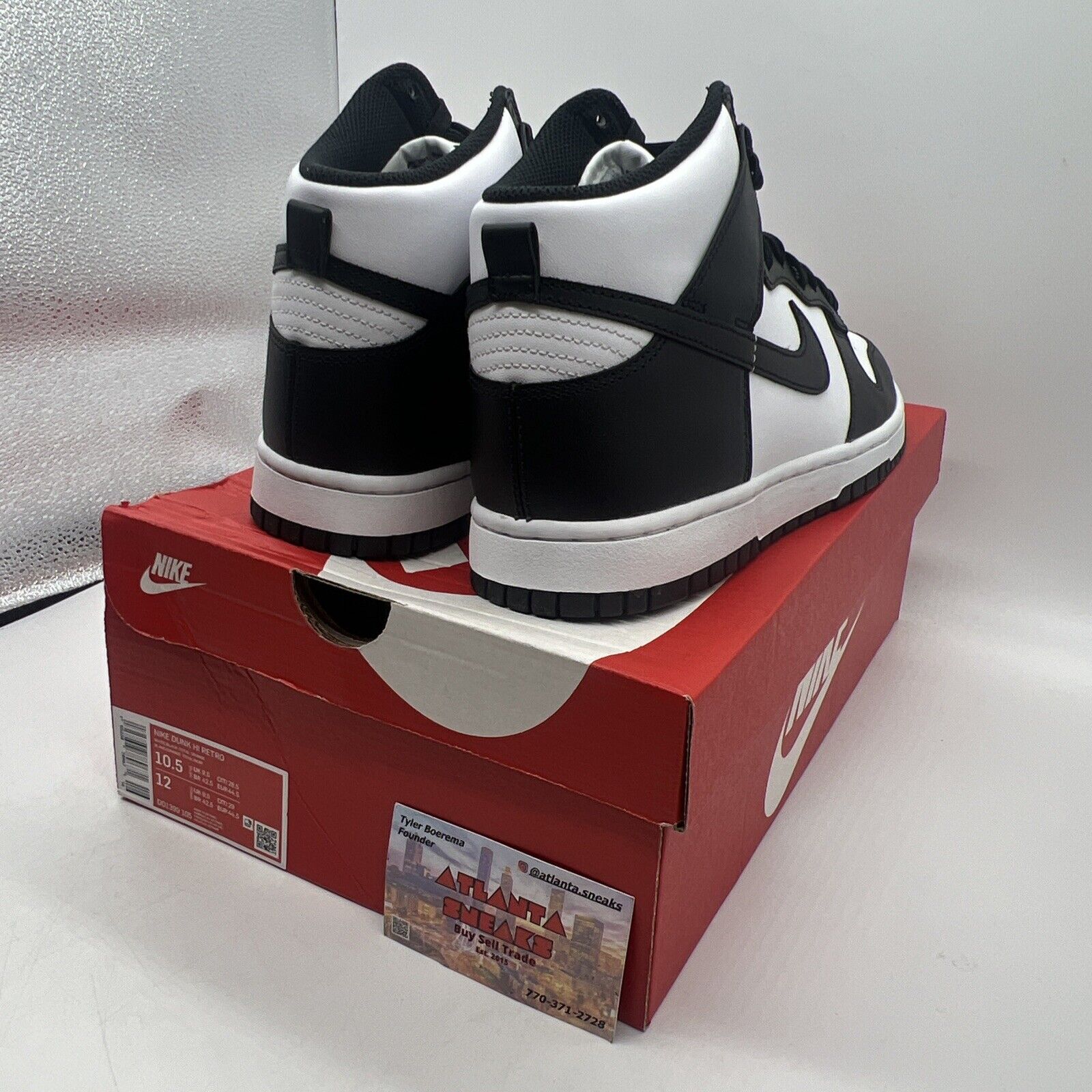 Size 10.5 - Nike Dunk High Black White Brand New Og All