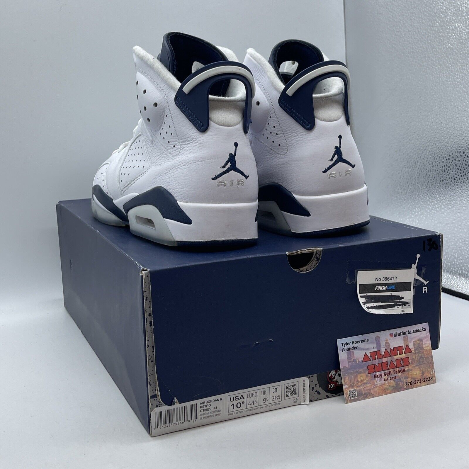 Size 10.5 - Jordan 6 Retro Midnight Navy White Blue Leather (CT8529-141)