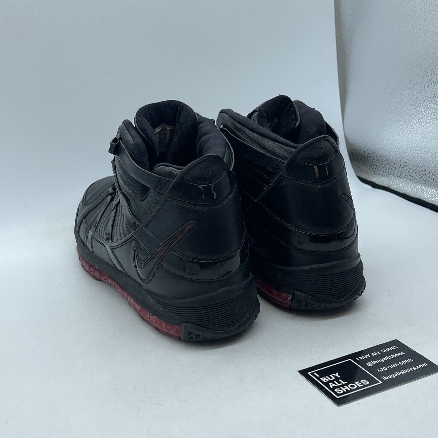 Size 12 - Nike Zoom LeBron 3 Black Crimson Red Lather (312147-004)