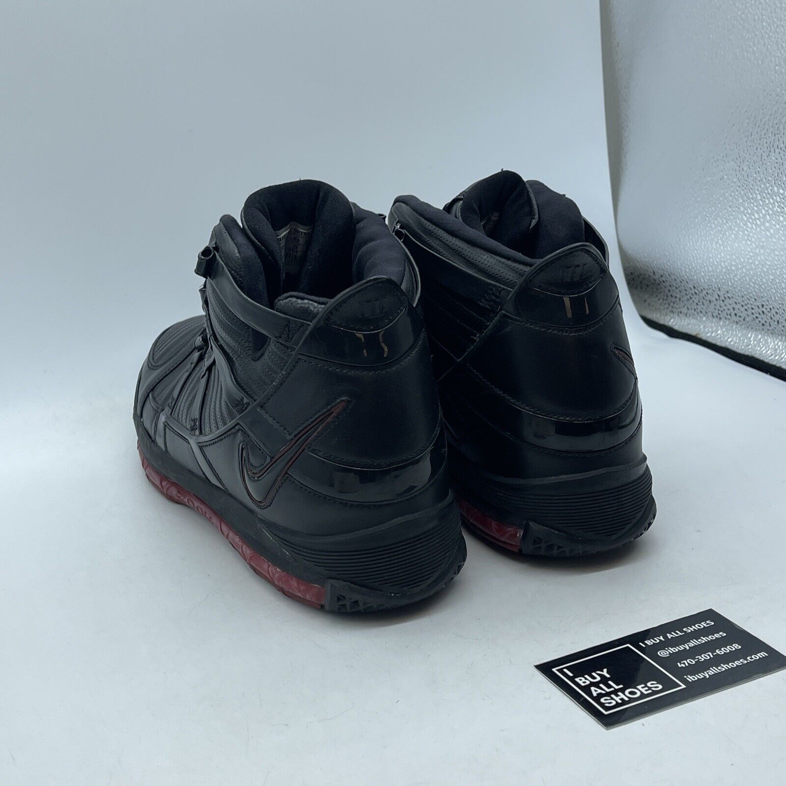 Size 12 - Nike Zoom LeBron 3 Black Crimson Red Lather (312147-004)