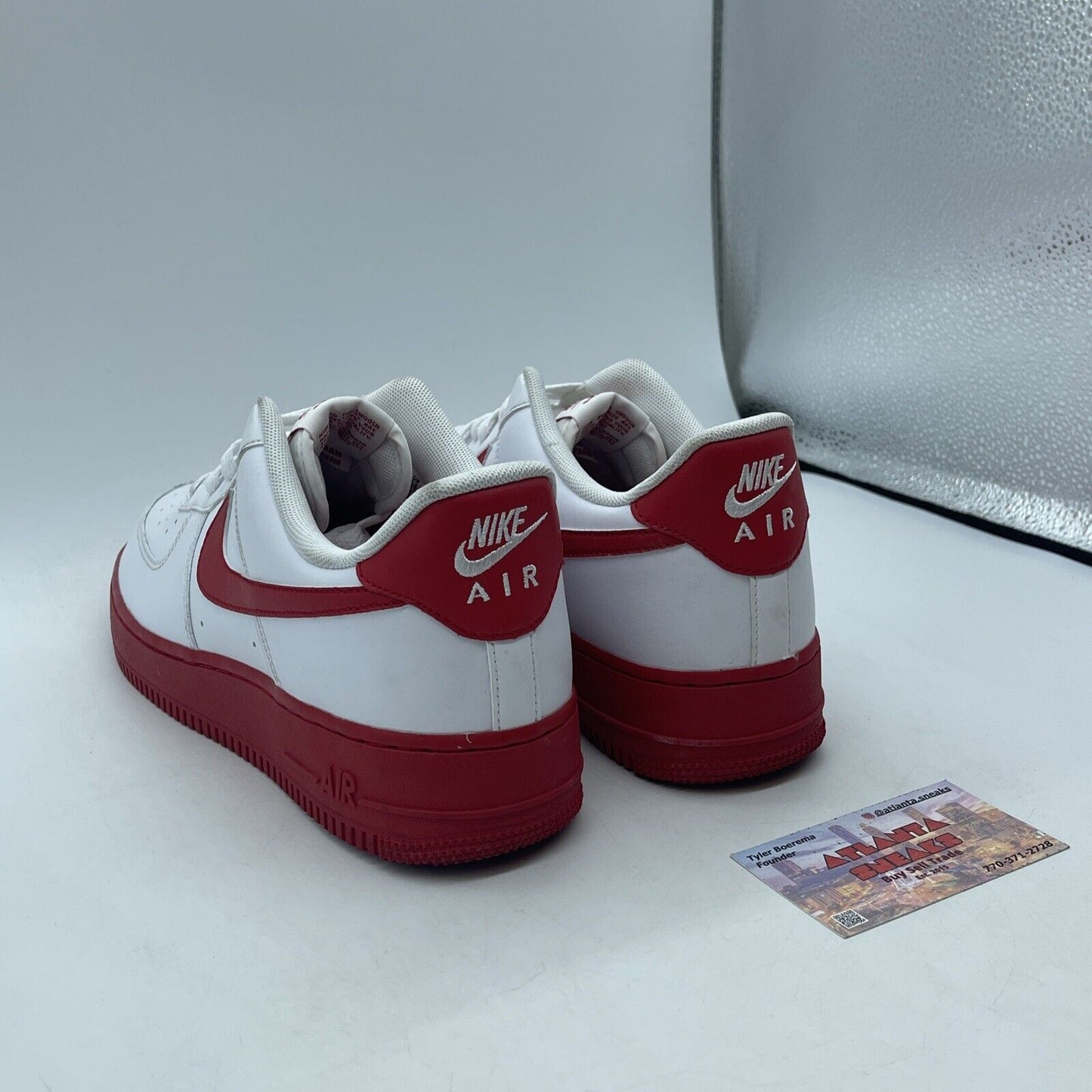 Size 9.5 - Nike Air Force 1 Low White Red Sole Leather (CK7663-102)