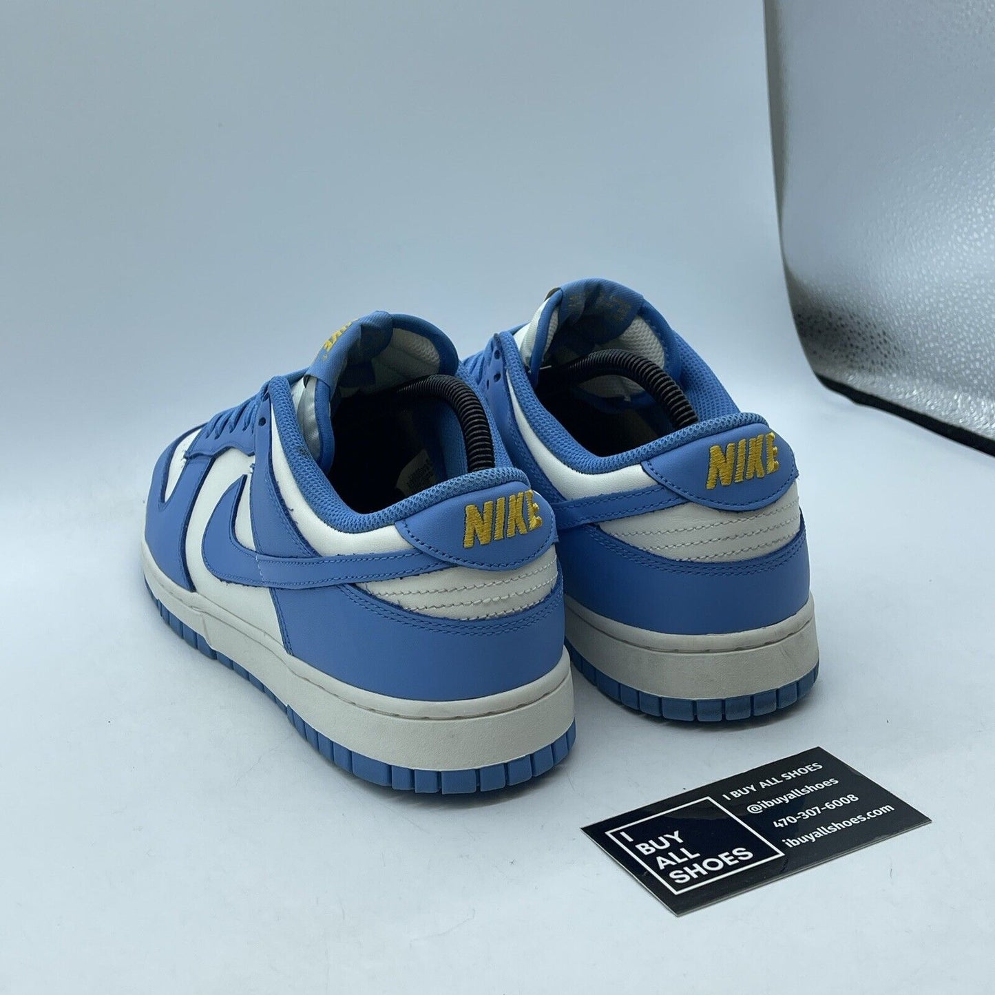 Size 12W - Nike Dunk Low Coast Blue White Yellow Leather Suede (DD1503-100)