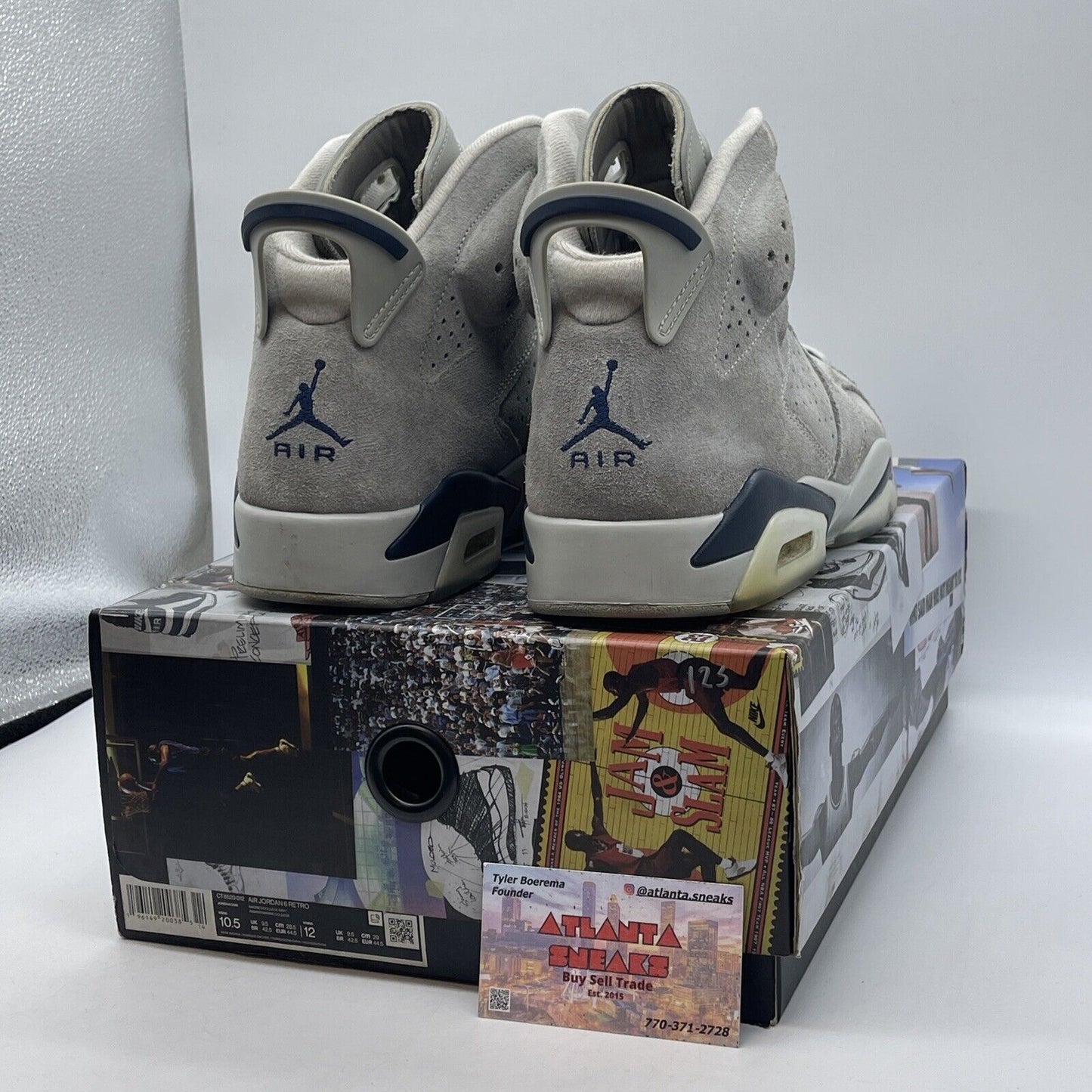 Size 10.5 - Jordan 6 Retro Mid Georgetown Blue Grey Suede (CT8529-012)