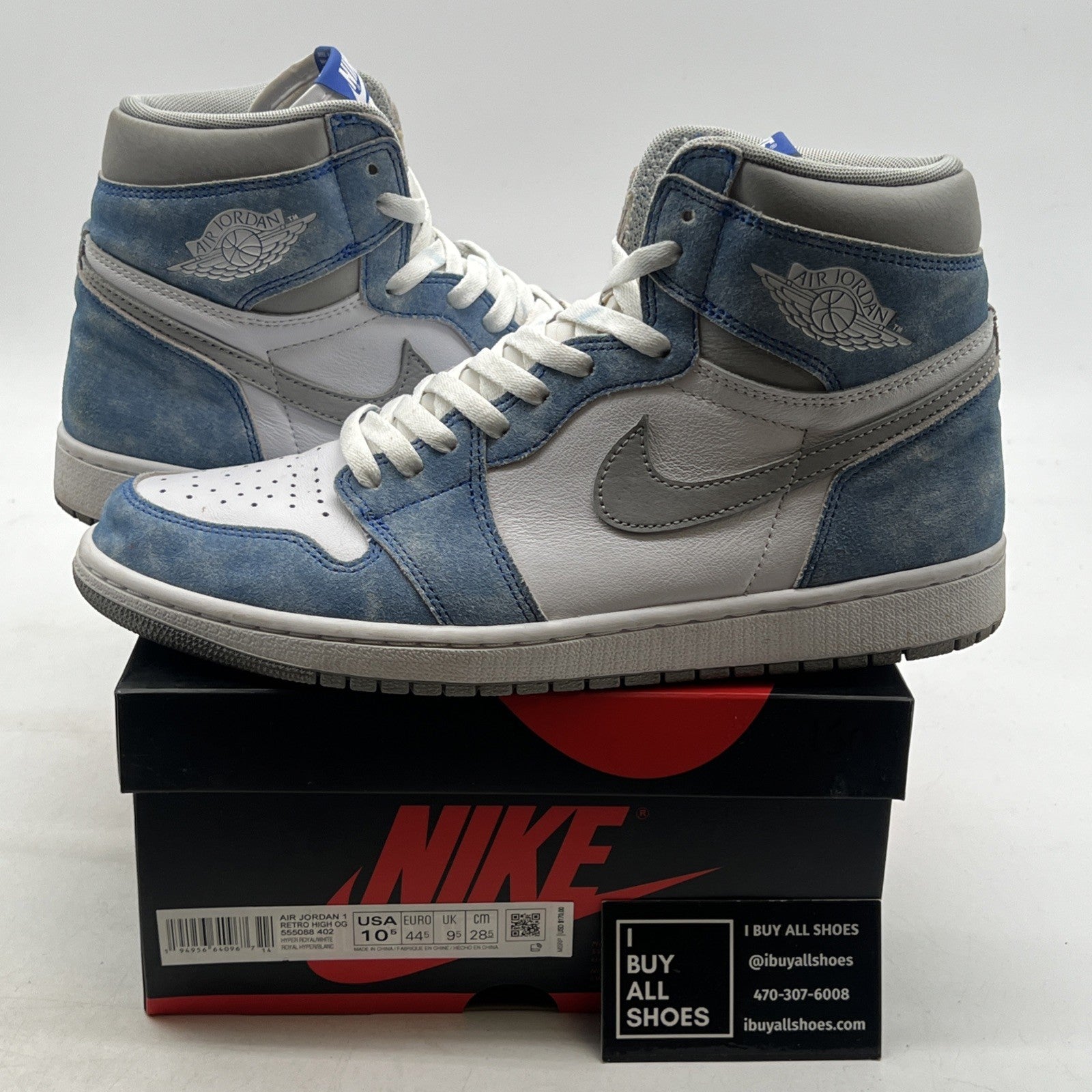 Size 10.5 - Air Jordan 1 Retro OG High Hyper Royal (555088-402)