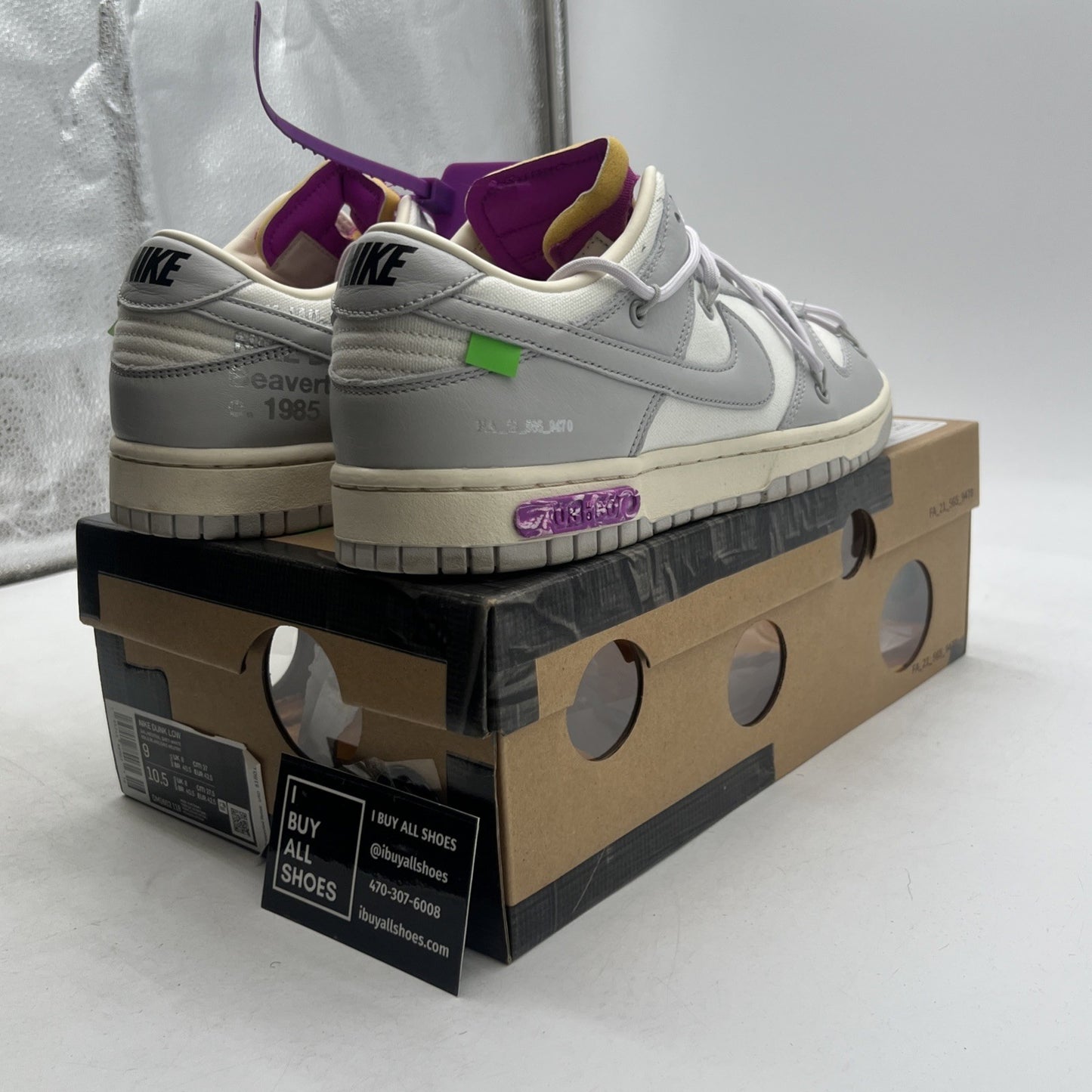 Size 9 - Off-White x Nike Dunk Low Lot 03 of 50 (DM1602-118)