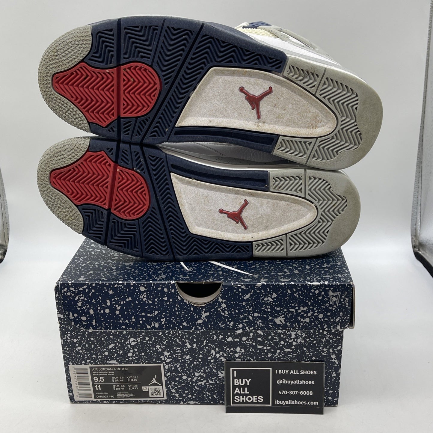 Size 9.5 - Jordan 4 Retro Mid Midnight Navy White Leather (DH6927-140)