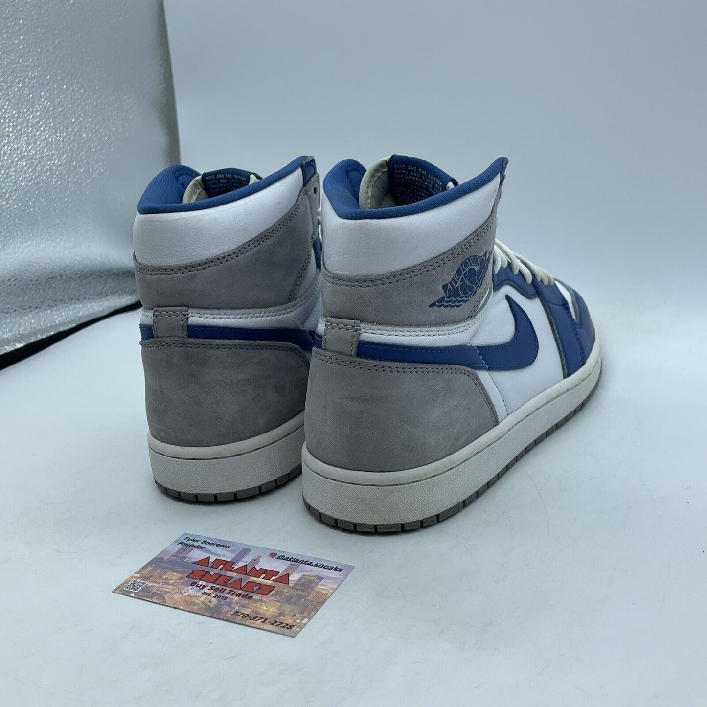 Size 10 - Jordan 1 Retro OG High True Blue White Leather Grey Suede (DZ5485-410)