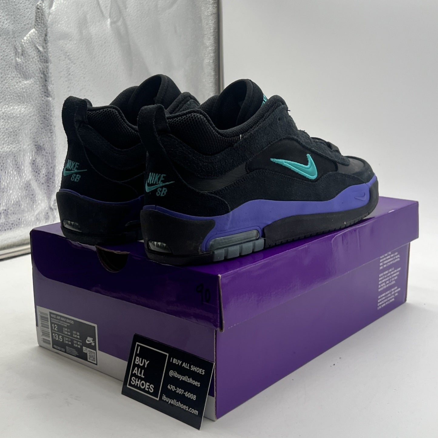 Size 12 - Nike Air Max Ishod Wair SB Black Grape (FB2393-003)