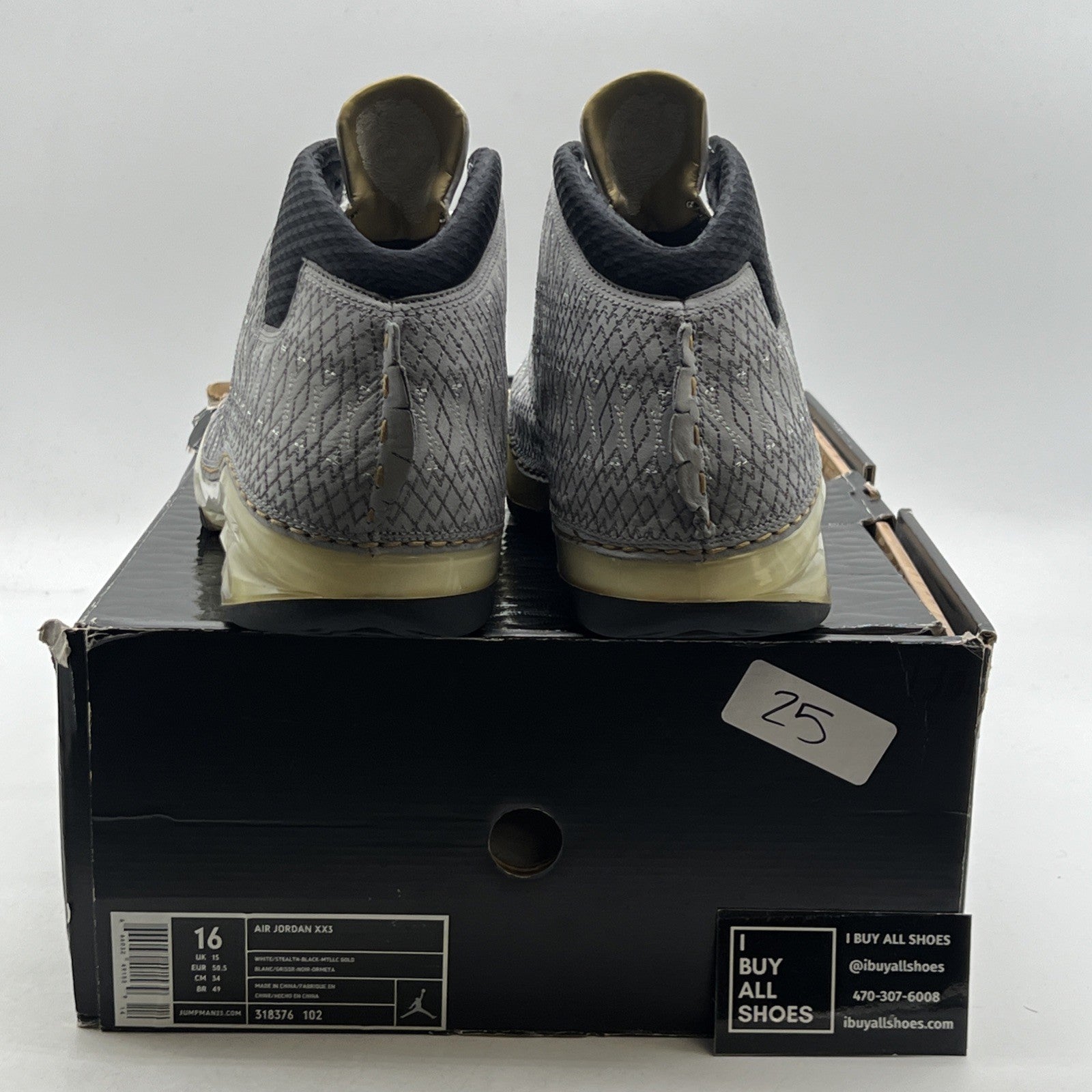 Size 16 - Air Jordan 23 OG White Stealth (318376-102)