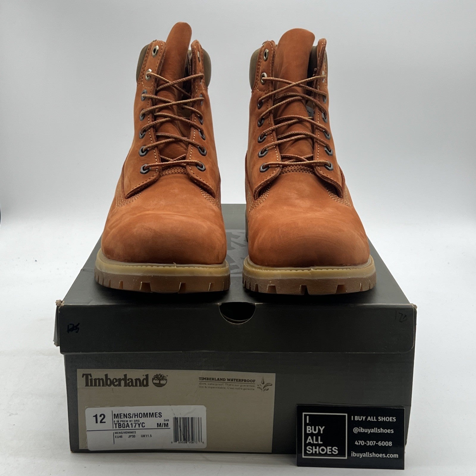 Size 12 - Timberland Boots 6 Inch Premium Dark Orange Nubuck Limited Edition