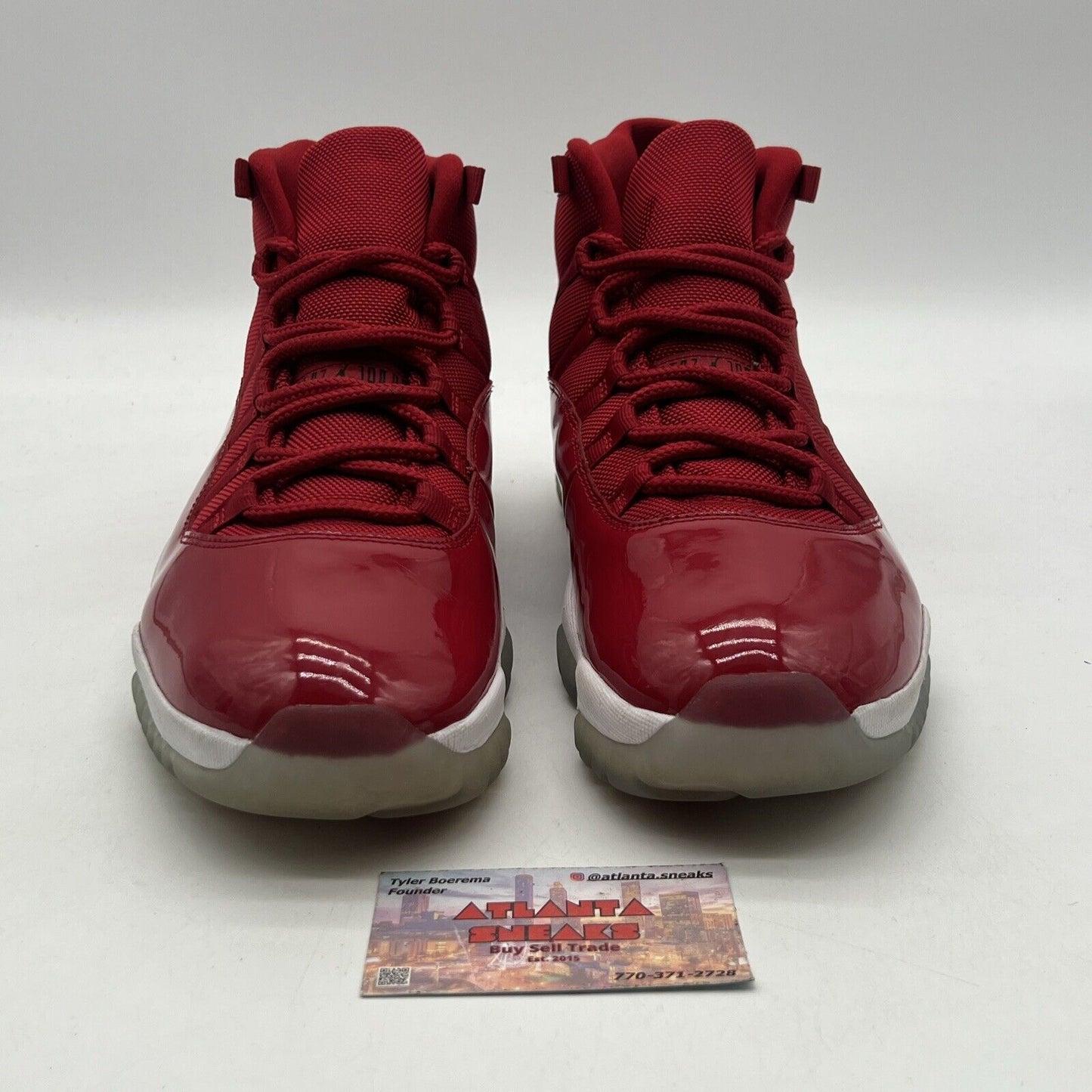 Size 12 - Jordan 11 Retro High Win Like '96 Black Red White Leather (378037-623)