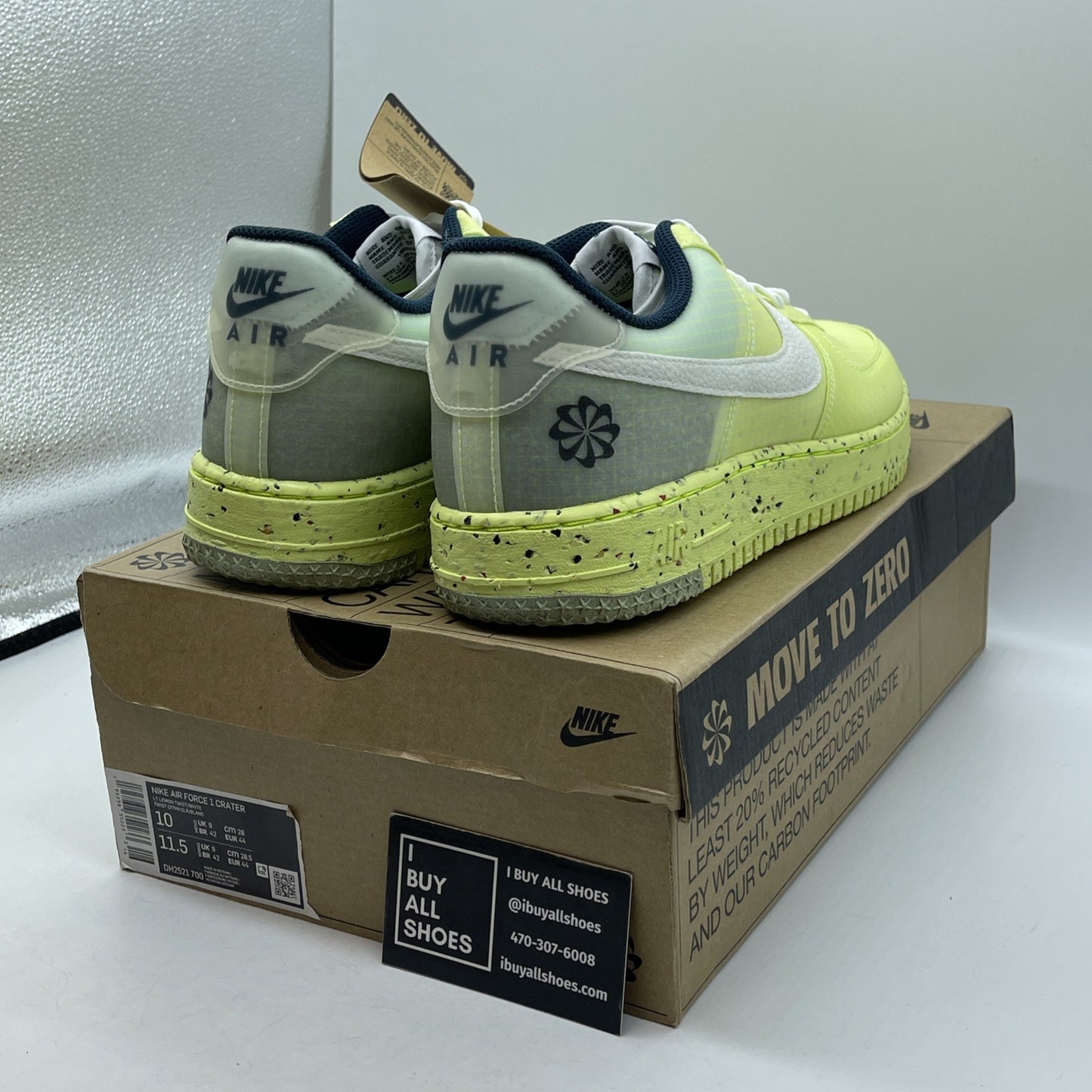 Size 10 - Nike Air Force 1 Crater Light Lemon Twist White (DH2521-700)
