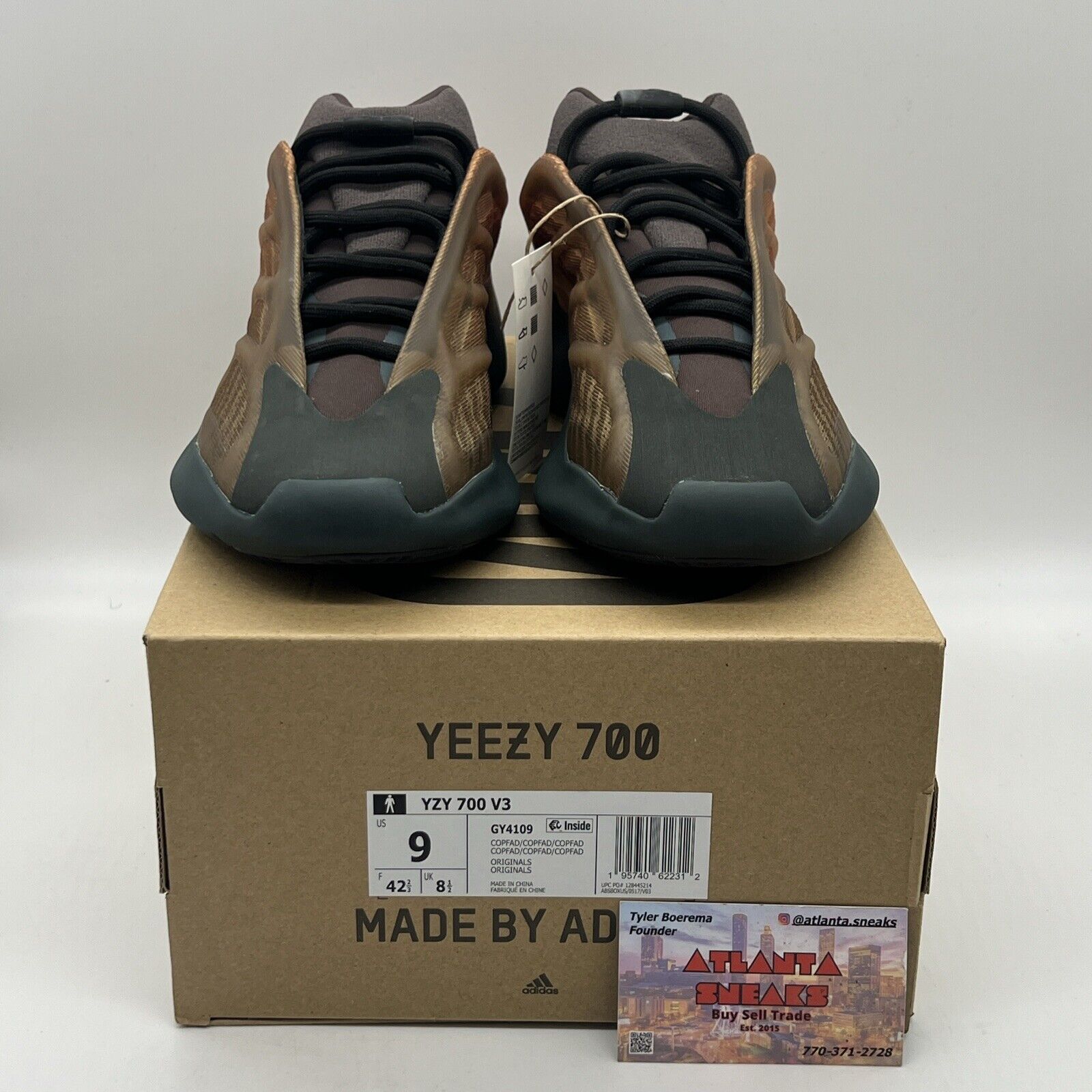 Size 9 - adidas Yeezy 700 V3 Copper Fade Brand New Og All Brown DS Sneakers