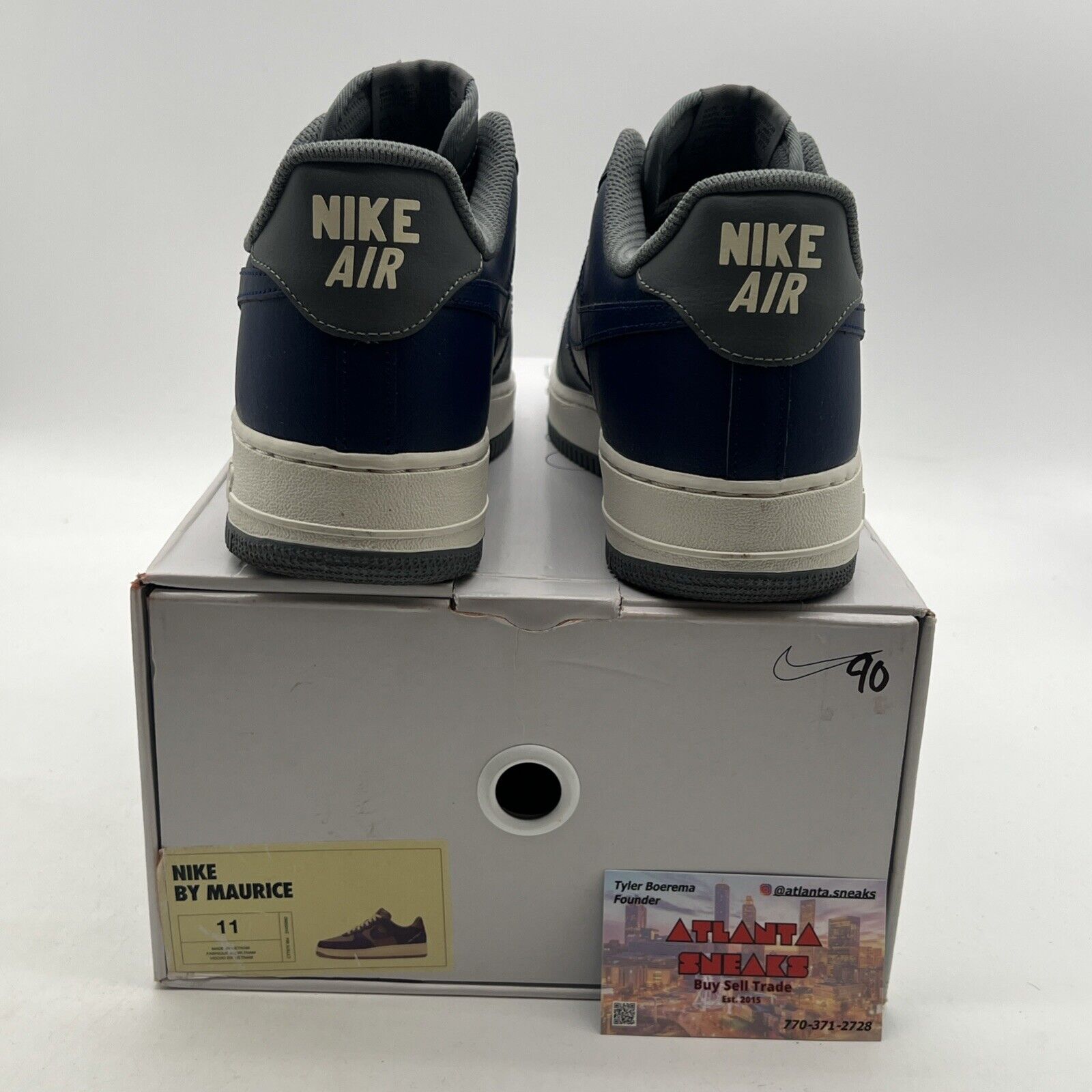 Size 11 - Air Force 1 Nike By You Georgetown Navy / Grey Custom Design By Me