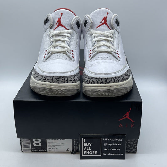 Size 8 - Jordan 3 Retro Hall of Fame 2018 Grey White Suede Leather (136064-116)