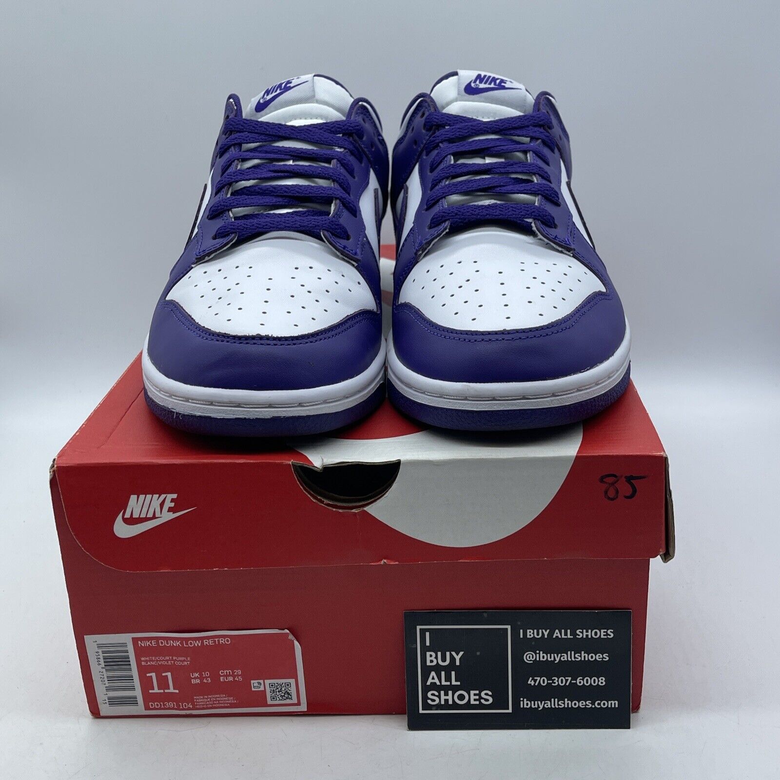 Size 11 - Nike Dunk Low Retro Court Purple White Leather Suede (DD1391-104)