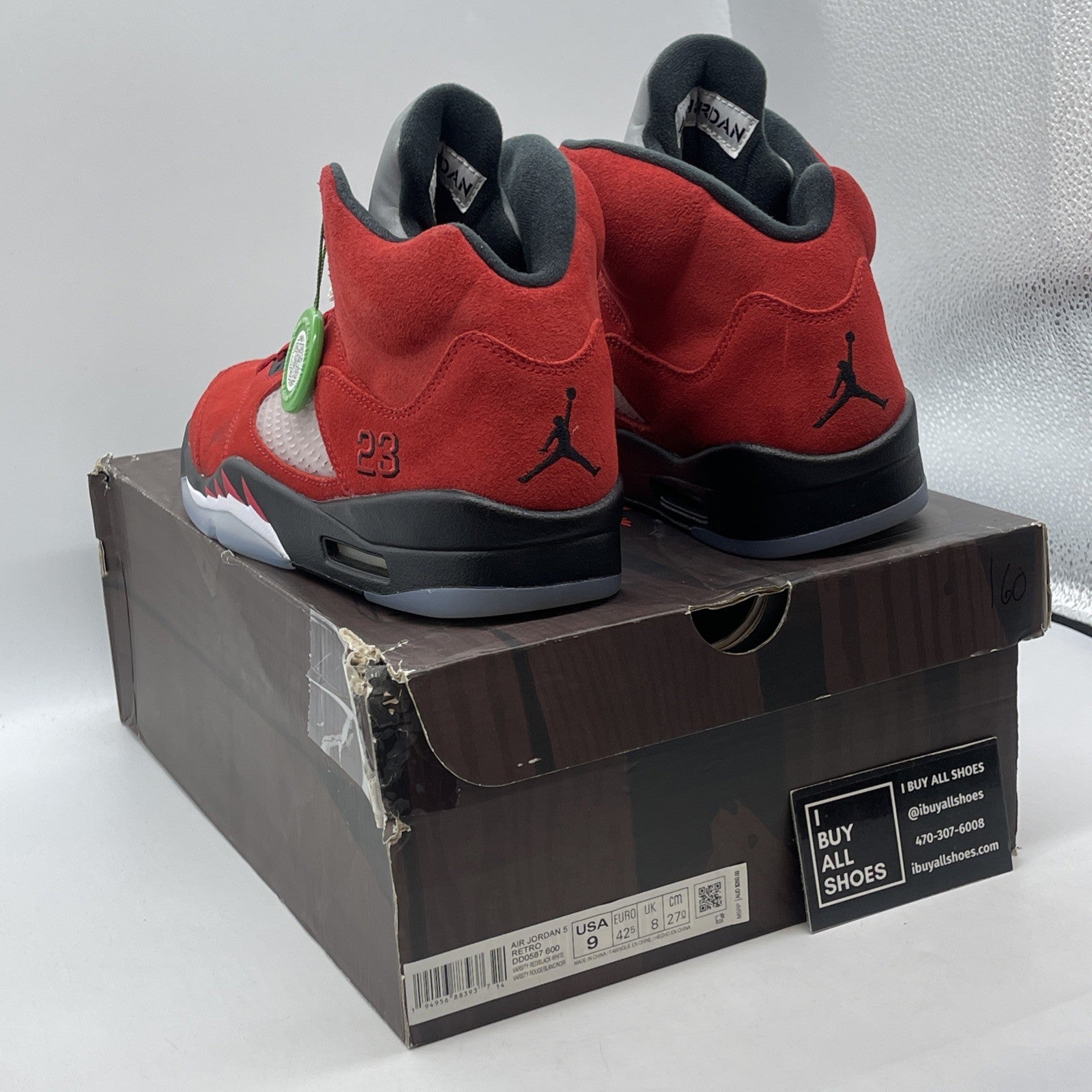 Size 9 - Jordan 5 Retro Mid Raging Bull Red Black Grey Suede (DD0587-600)