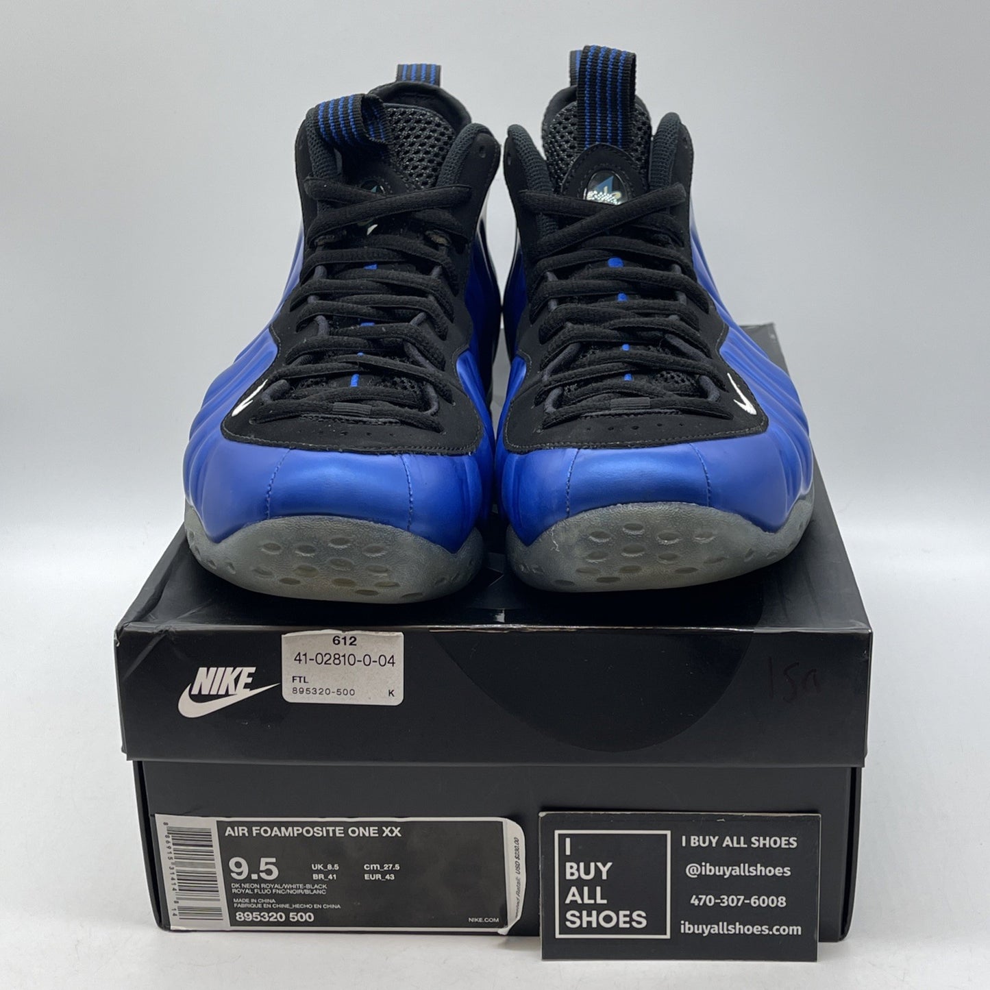 Size 9.5 - Nike Air Foamposite One XX Royal Black Blue Suede (895320-500)