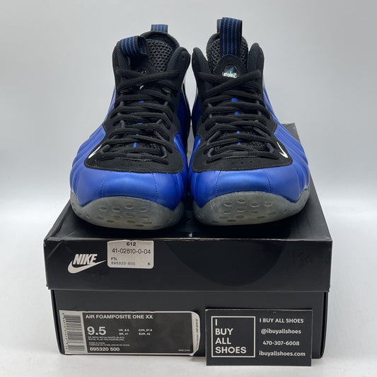 Size 9.5 - Nike Air Foamposite One XX Royal Black Blue Suede (895320-500)
