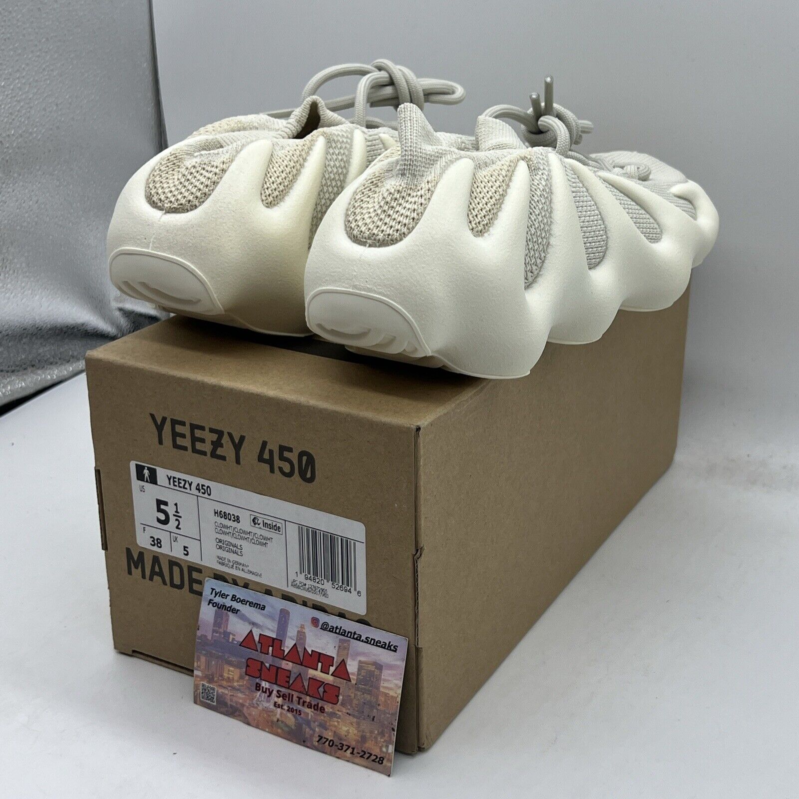 Size 5 - adidas Yeezy 450 Cloud White Brand New Og All