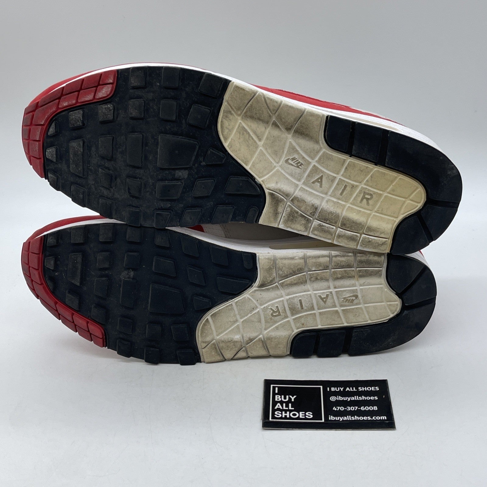 Size 12 - Nike Air Max 1 OG Anniversary Red Grey White Suede (908375-100)