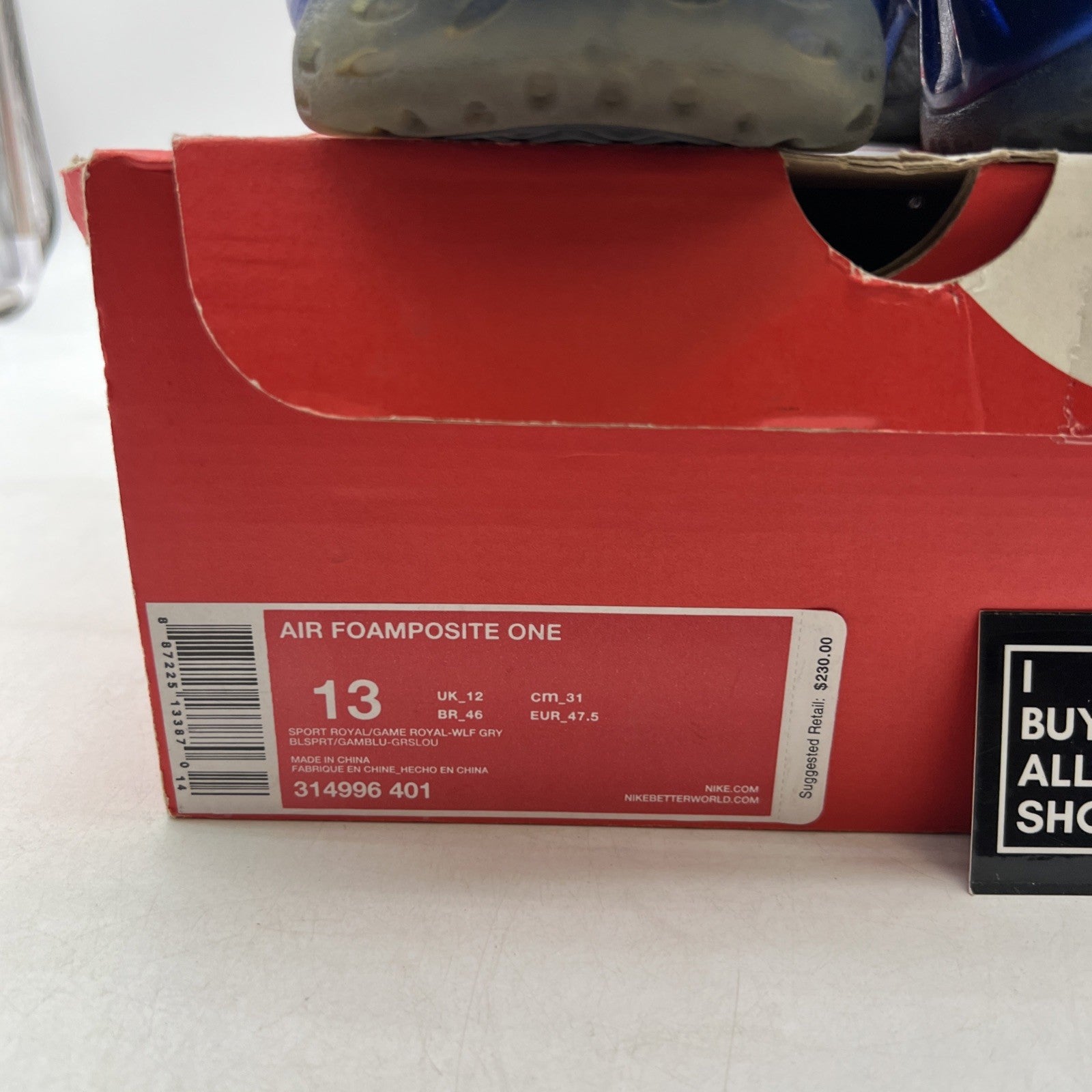 Size 13 - Nike Air Foamposite One Sport Royal (314996-401)