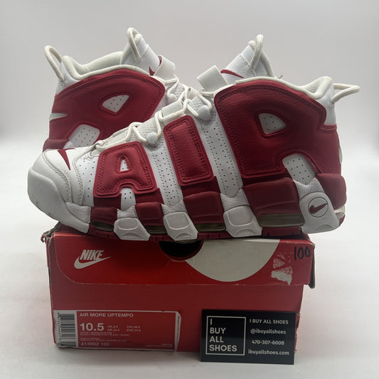 Size 10.5 - Nike Air More Uptempo White Red (414962-100)