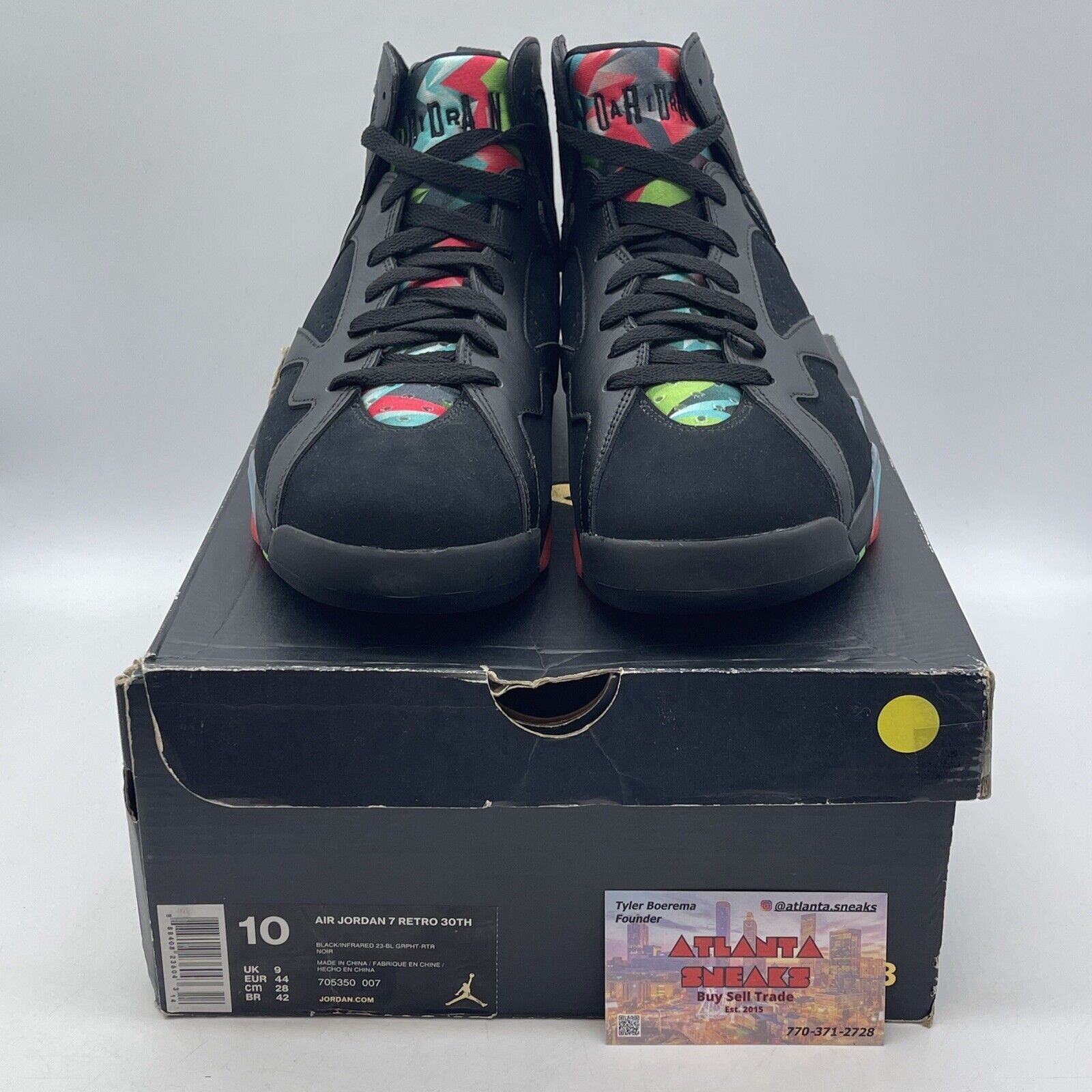 Size 10 - Air Jordan 7 Retro 30th Barcelona Nights Black Pink Suede (705350-007)