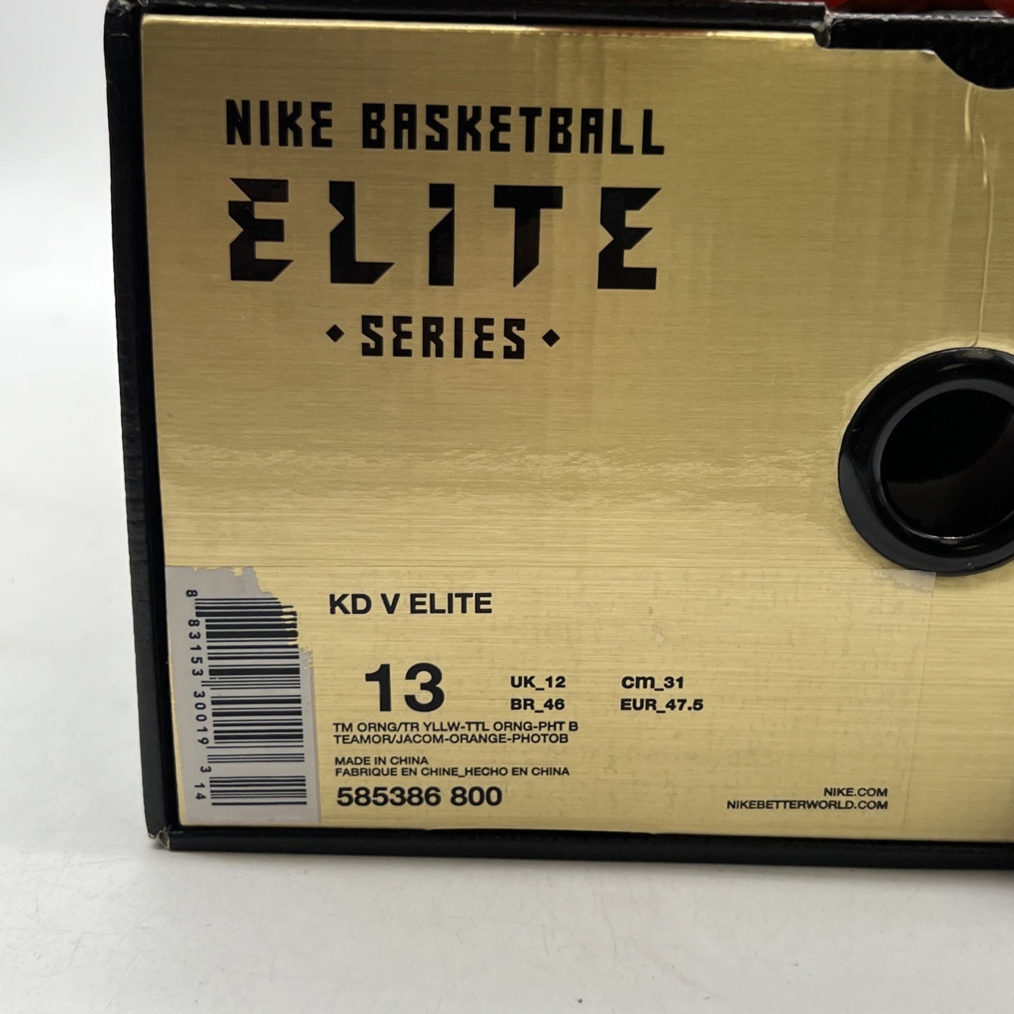 Size 13 - Nike KD 5 Elite Team Orange (585386-800)