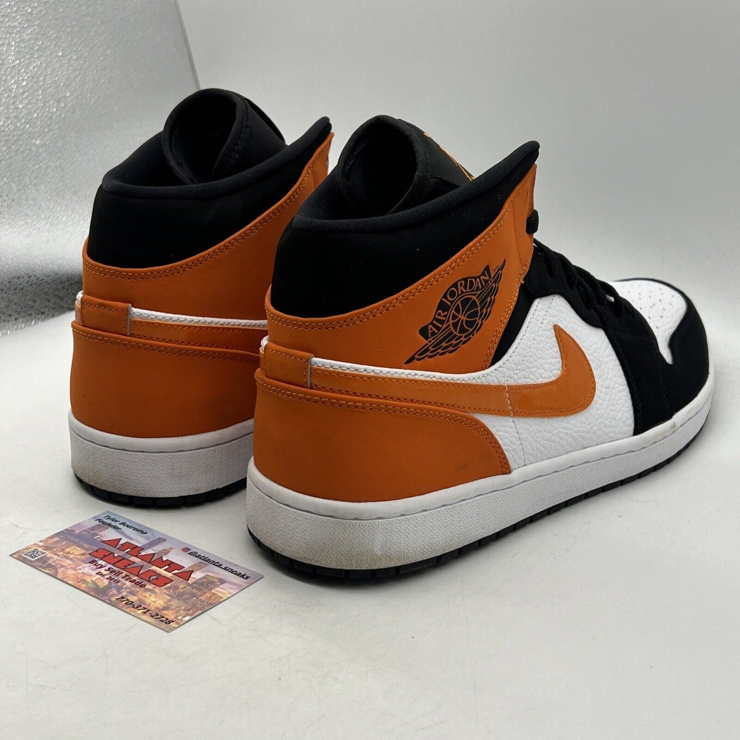 Size 14 - Air Jordan 1 Mid Shattered Backboard Black White Orange (554724-058)