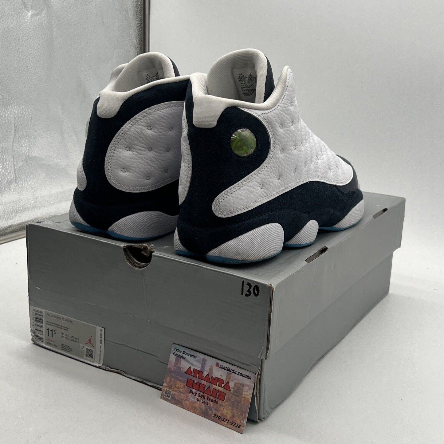 Size 11.5 - Jordan 13 Retro Obsidian White Navy Suede Leather (414571-144)