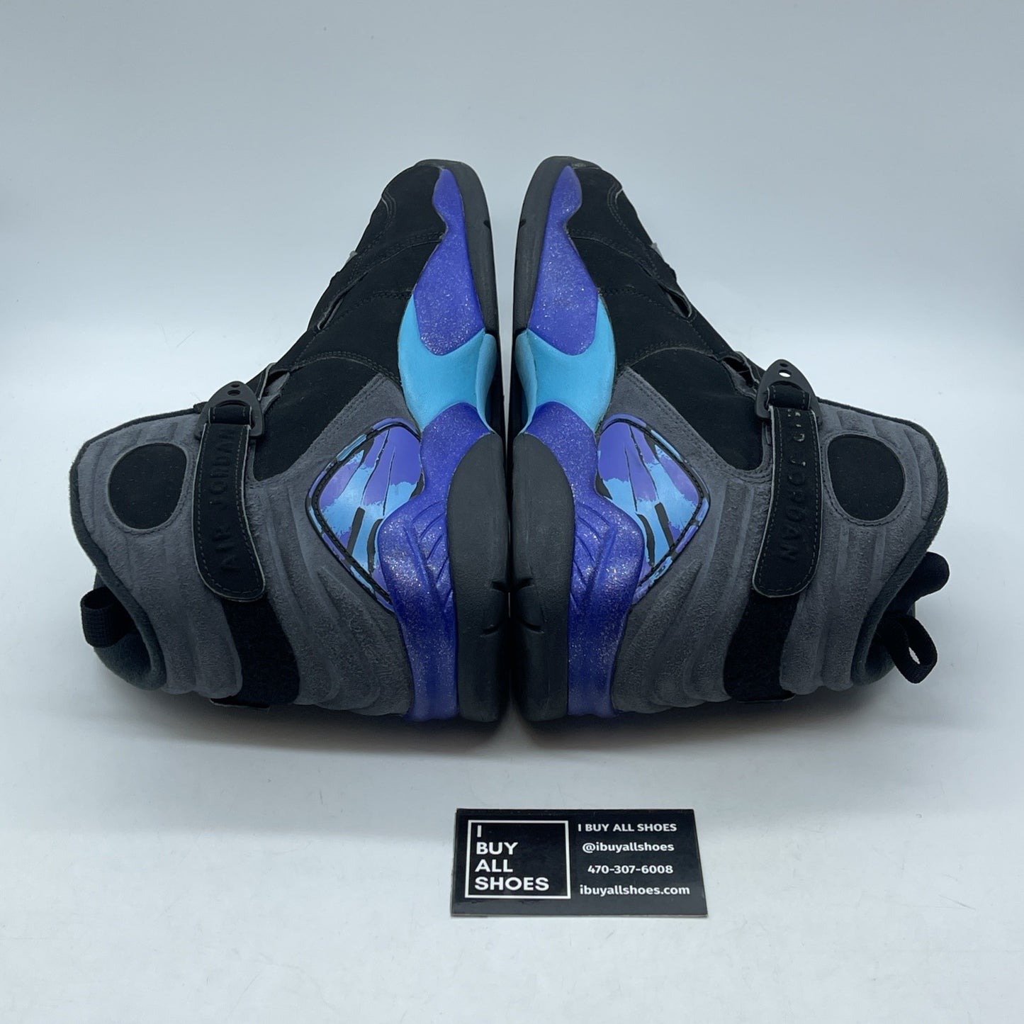 Size 13 - Air Jordan 8 Retro Aqua 2015 Blue Grey Suede (305381-025)